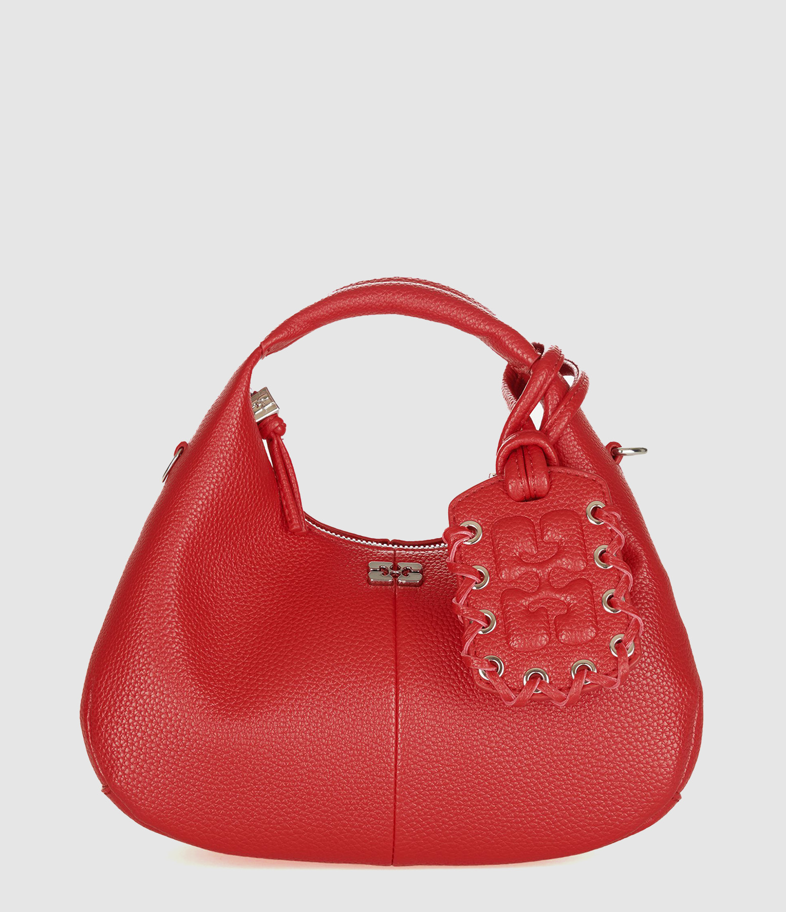 Goji Berry Mini Grained Hobo Bag