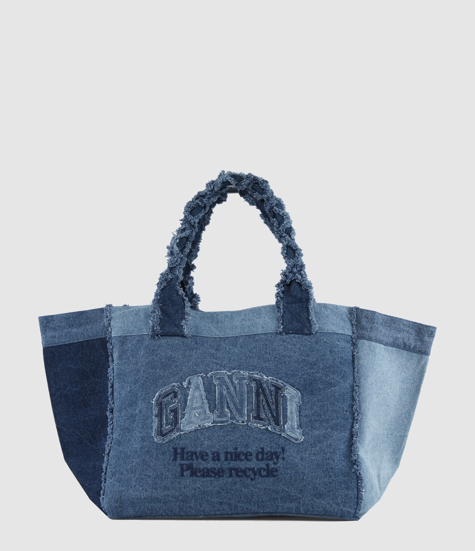 XXL Trapeze Denim Tote Bag – Dark Blue Vintage