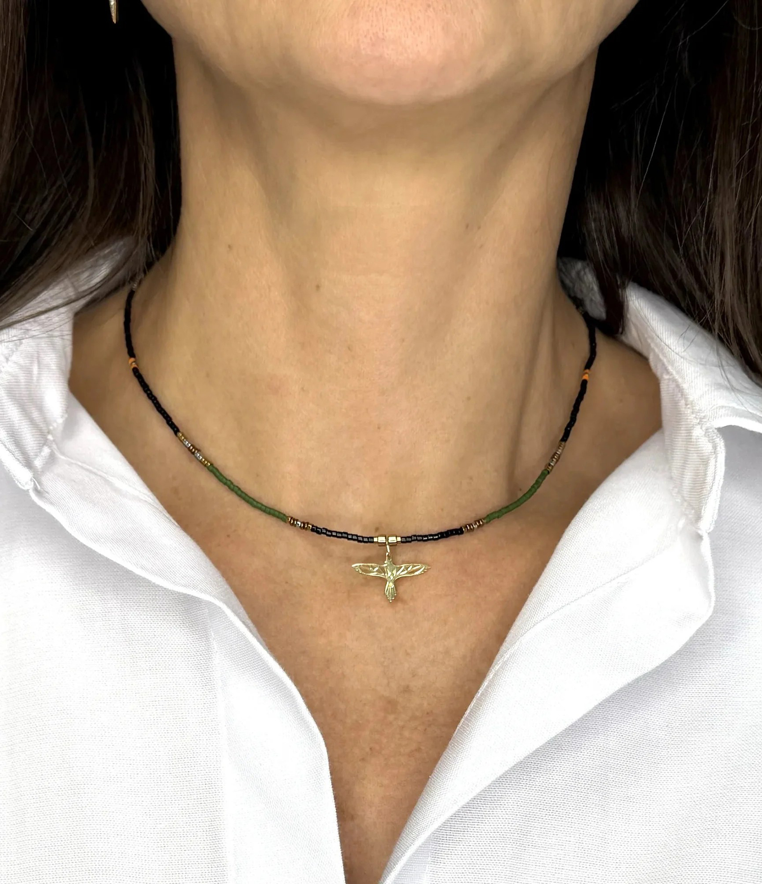 Georgi Green Choker, 38cm, Véronika Loubry Collection