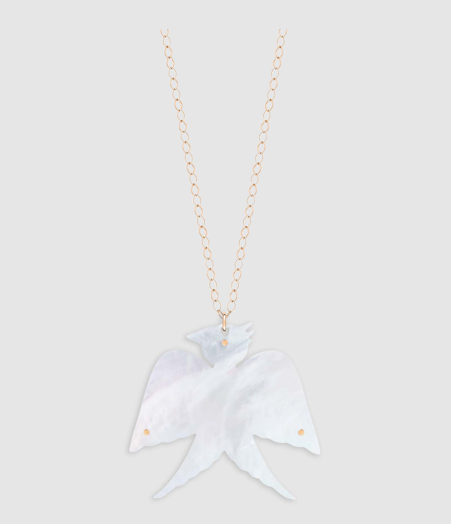 Georgia Jumbo Mother-of-Pearl Necklace in Rose Gold