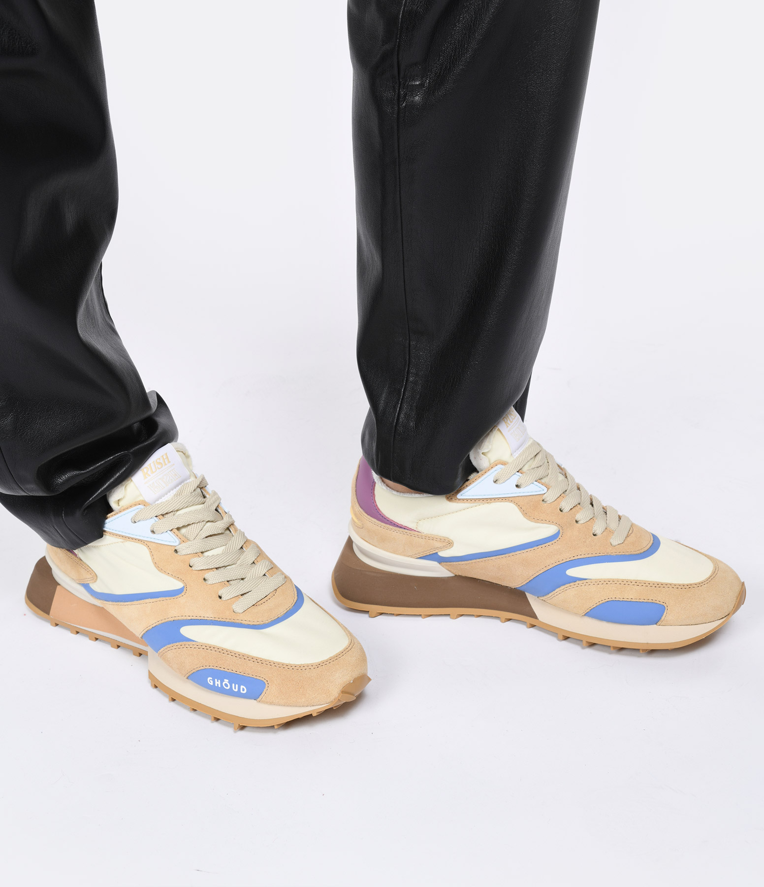 Rush Groove 2.0 Cream Suede Trainers, Flash Capsule Collection