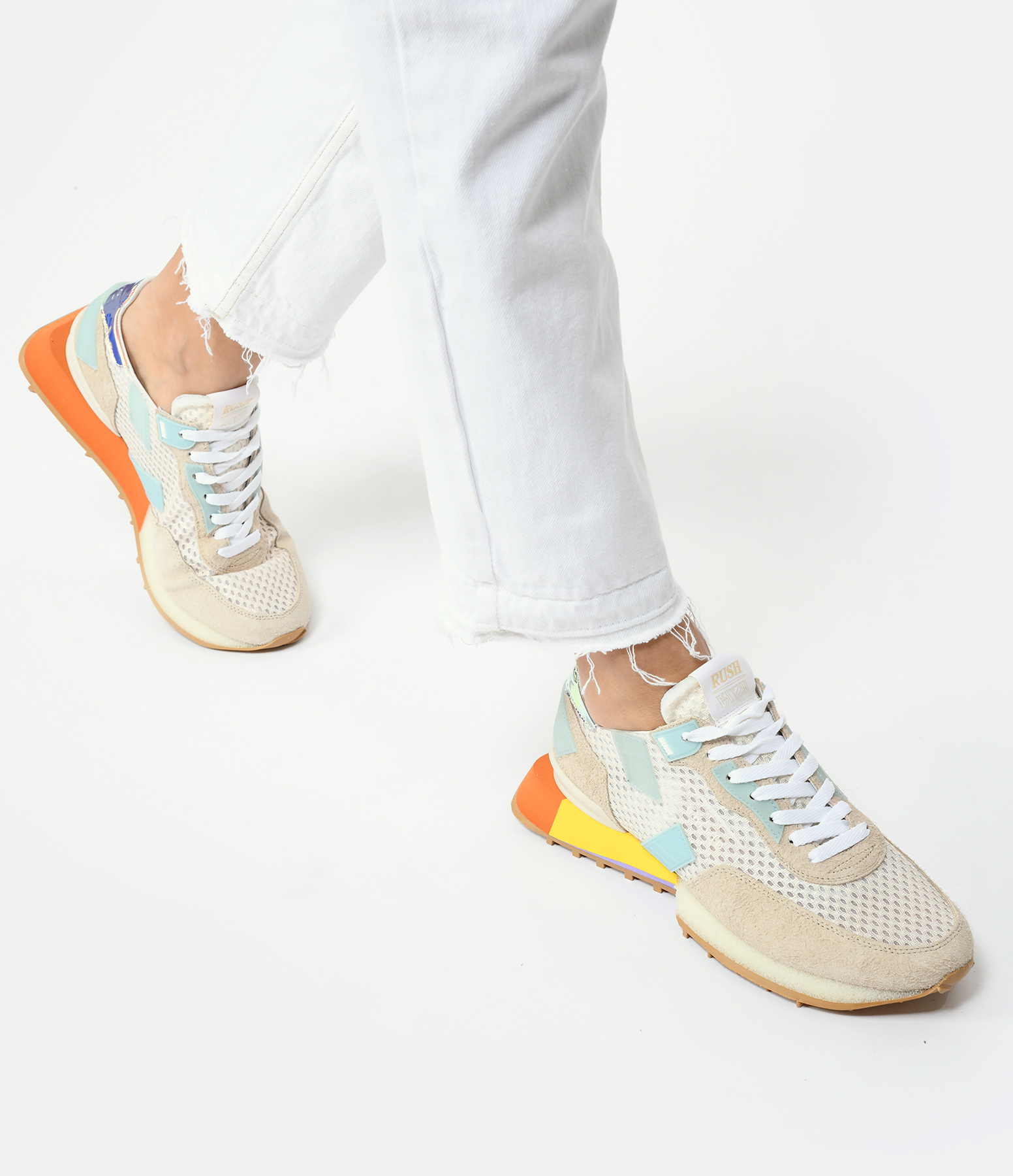 Rush G Low Women’s Trainers – Perf Net Cream Sky