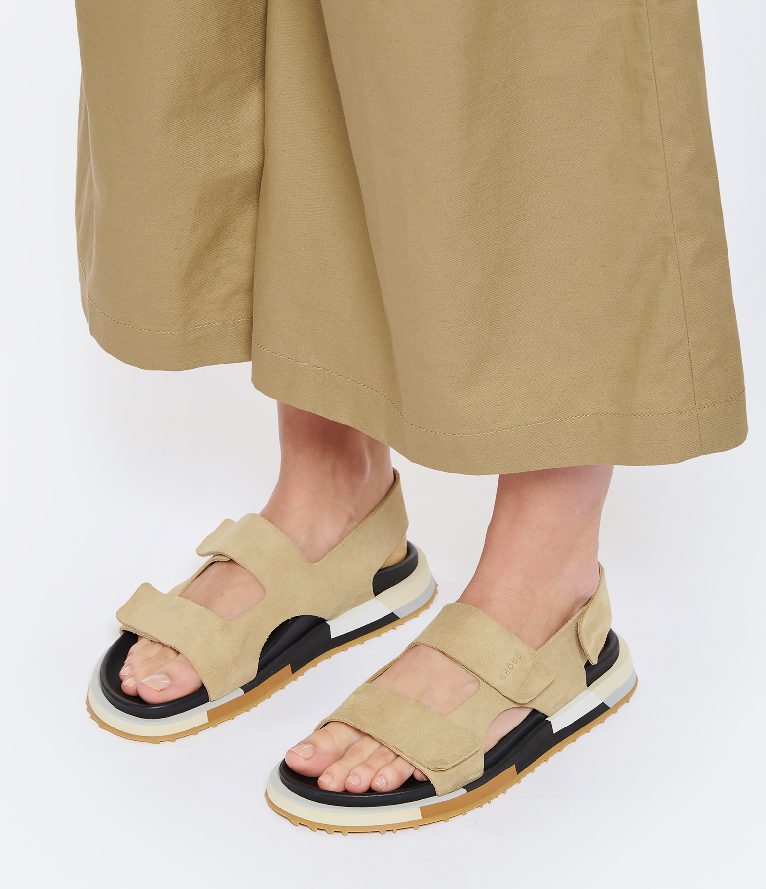 Atelier Multicolour Women’s Suede Sneakers in Ecru