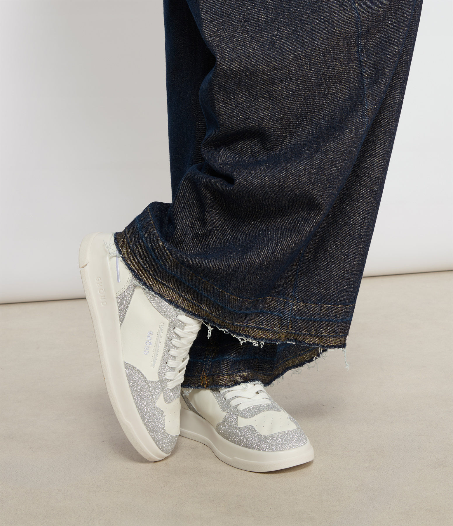 Leat Glitter Silver Tweener Trainers