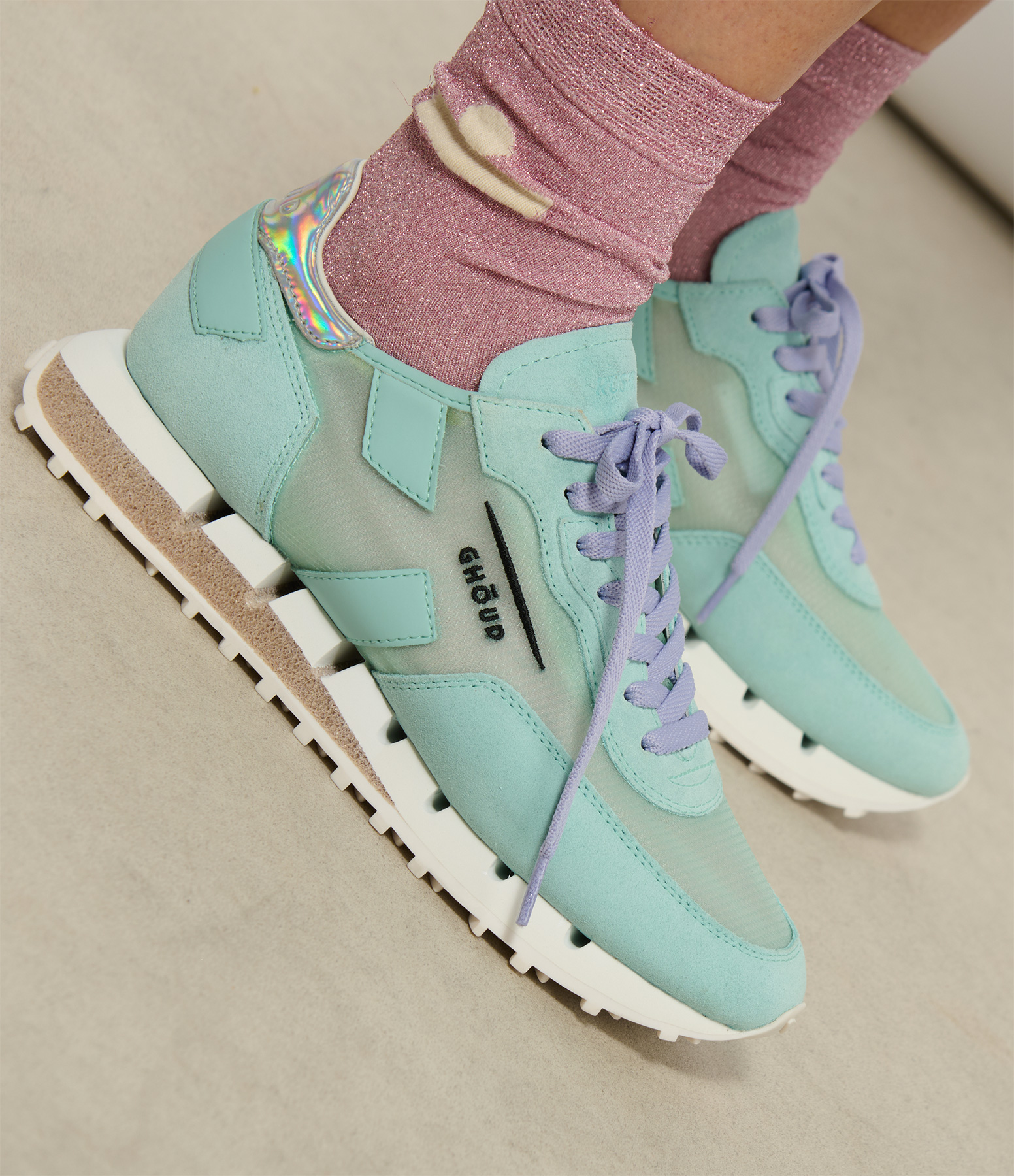 Rush Teeth Low Women’s Net Suede Turquoise Trainers