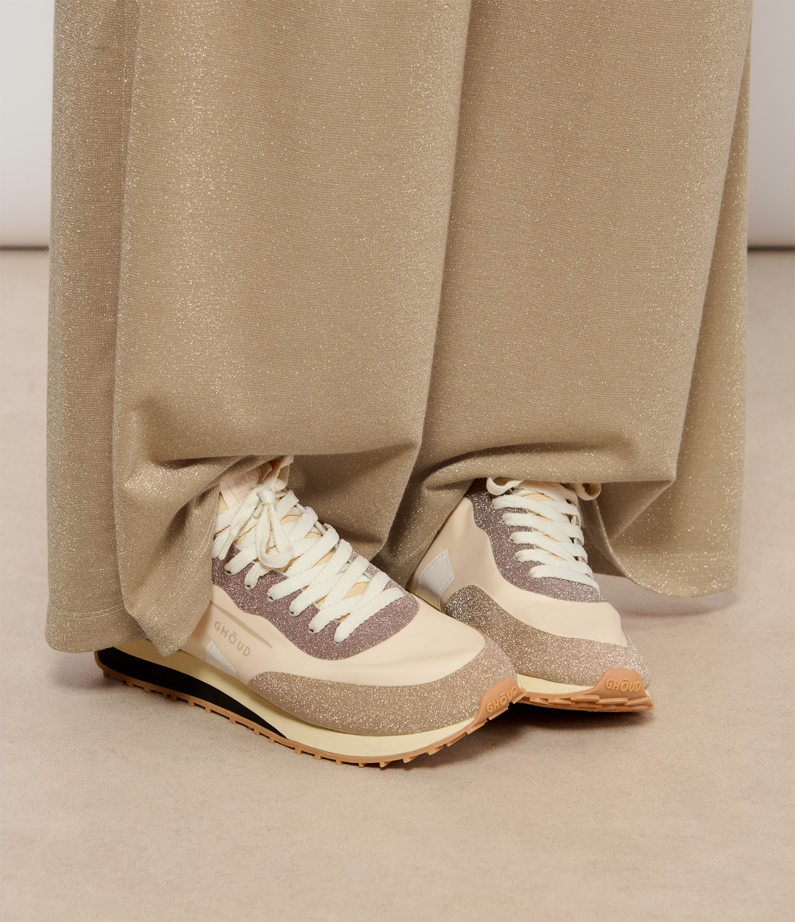 Star Leather Cream Platinum Trainers