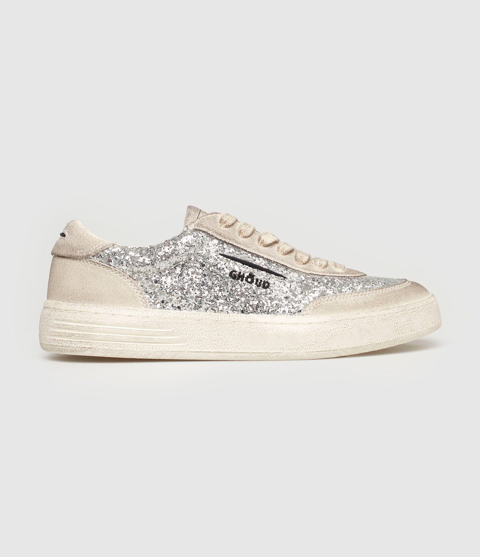 Lido Br Glitter Suede Silver Trainers