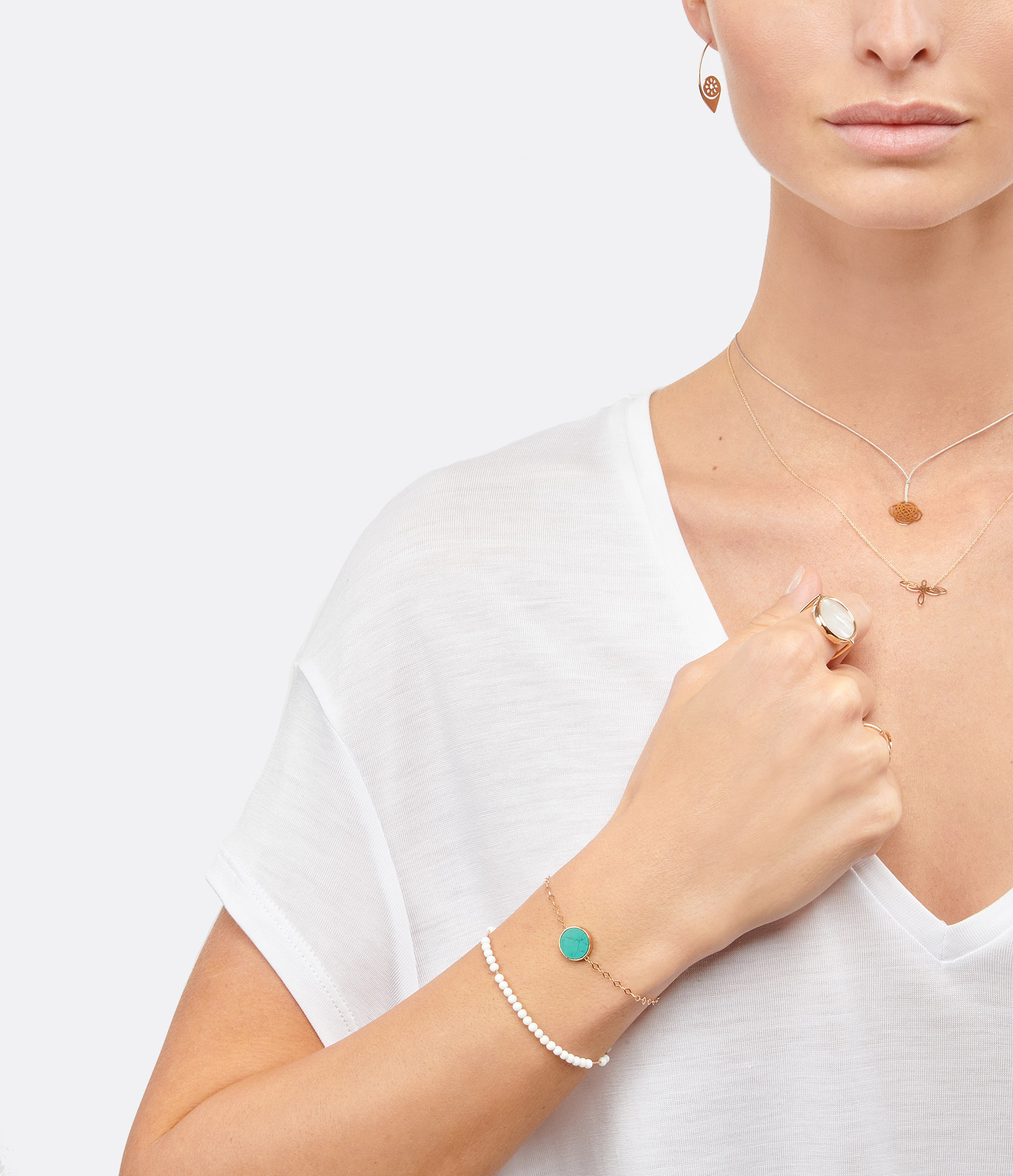 Ever Disc Turquoise and Rose Gold Bracelet