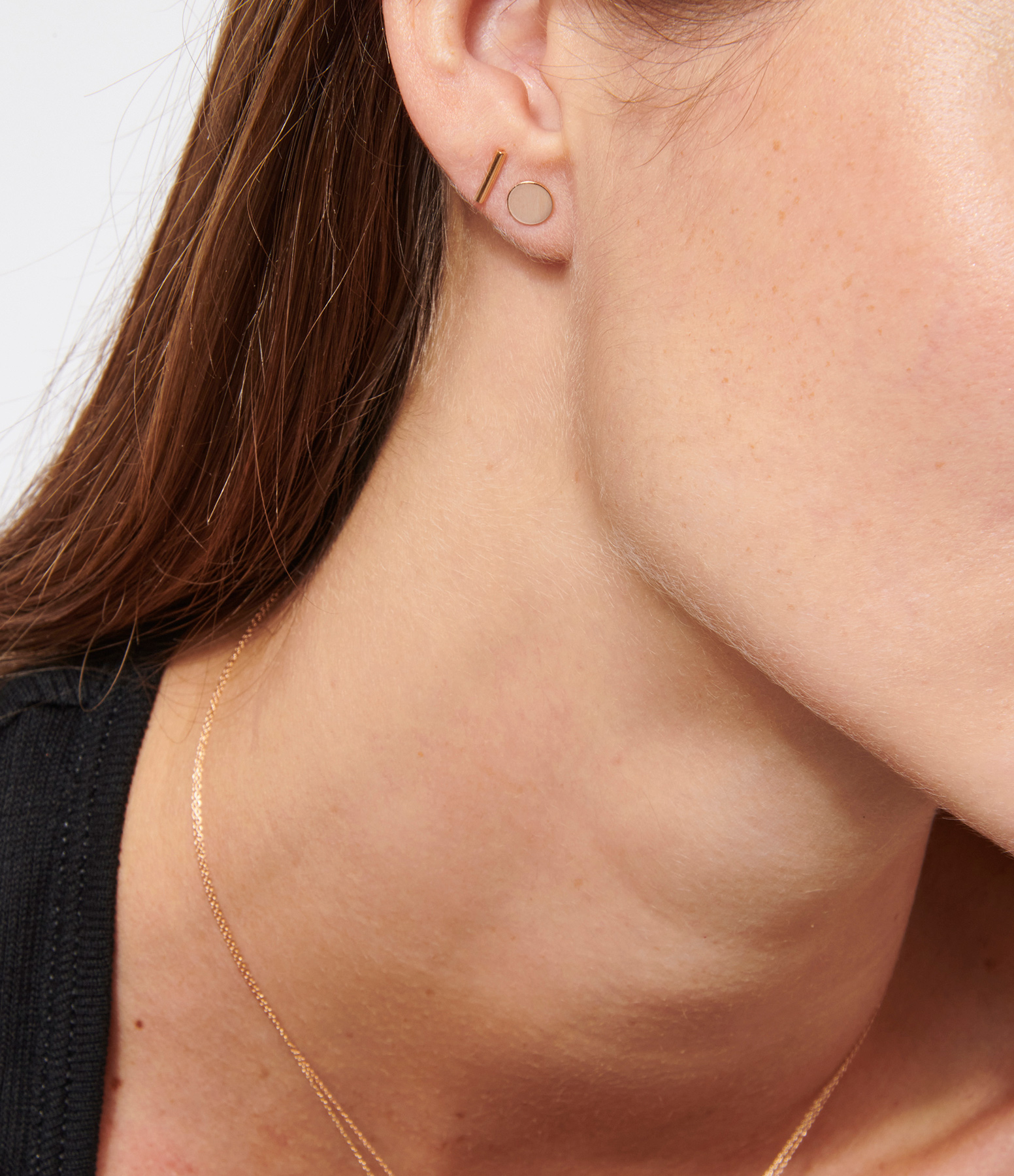 Gold Strip Rose Gold Earrings