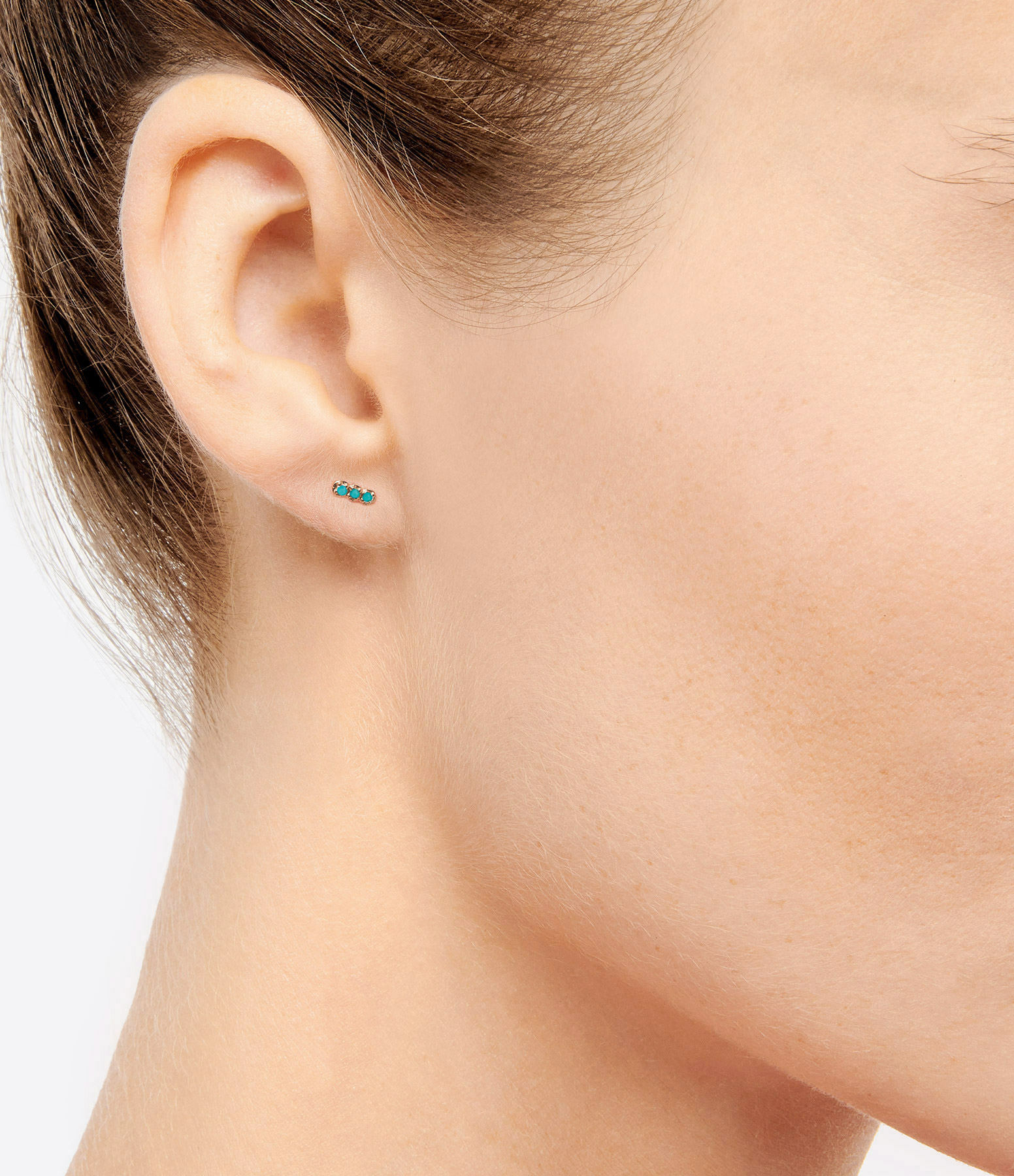 Fallen Sky Rose Gold and Turquoise Earring (sold individually)