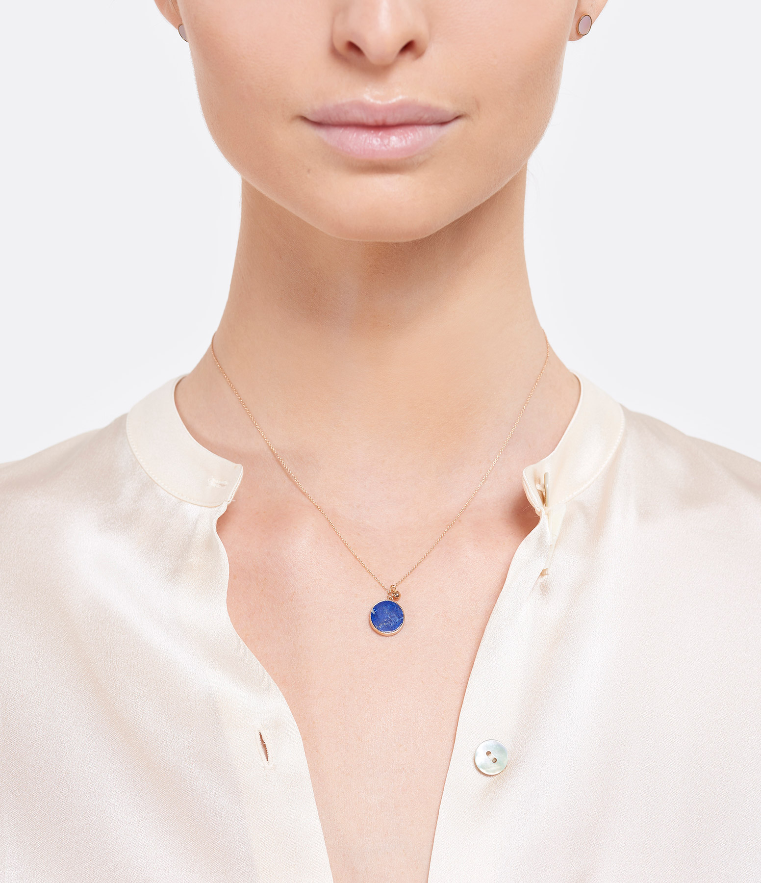 Ever Disc Lapis Lazuli Rose Gold Necklace
