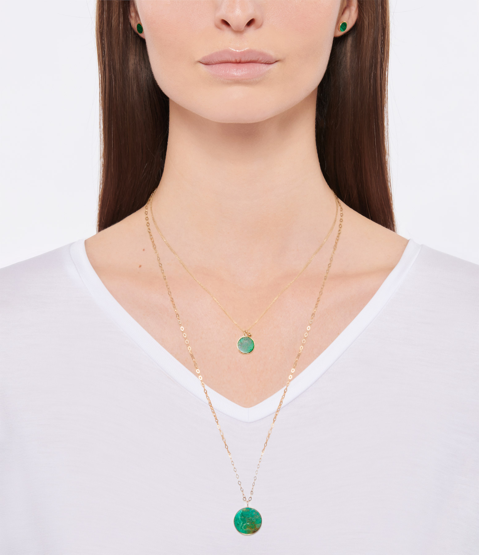 Ever Disc Necklace in Rose Gold Chrysocolla