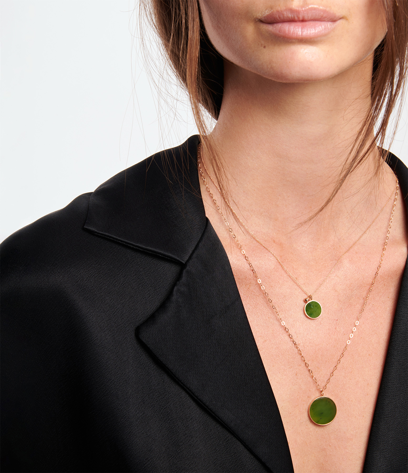 Ever Disc Jade Rose Gold Necklace
