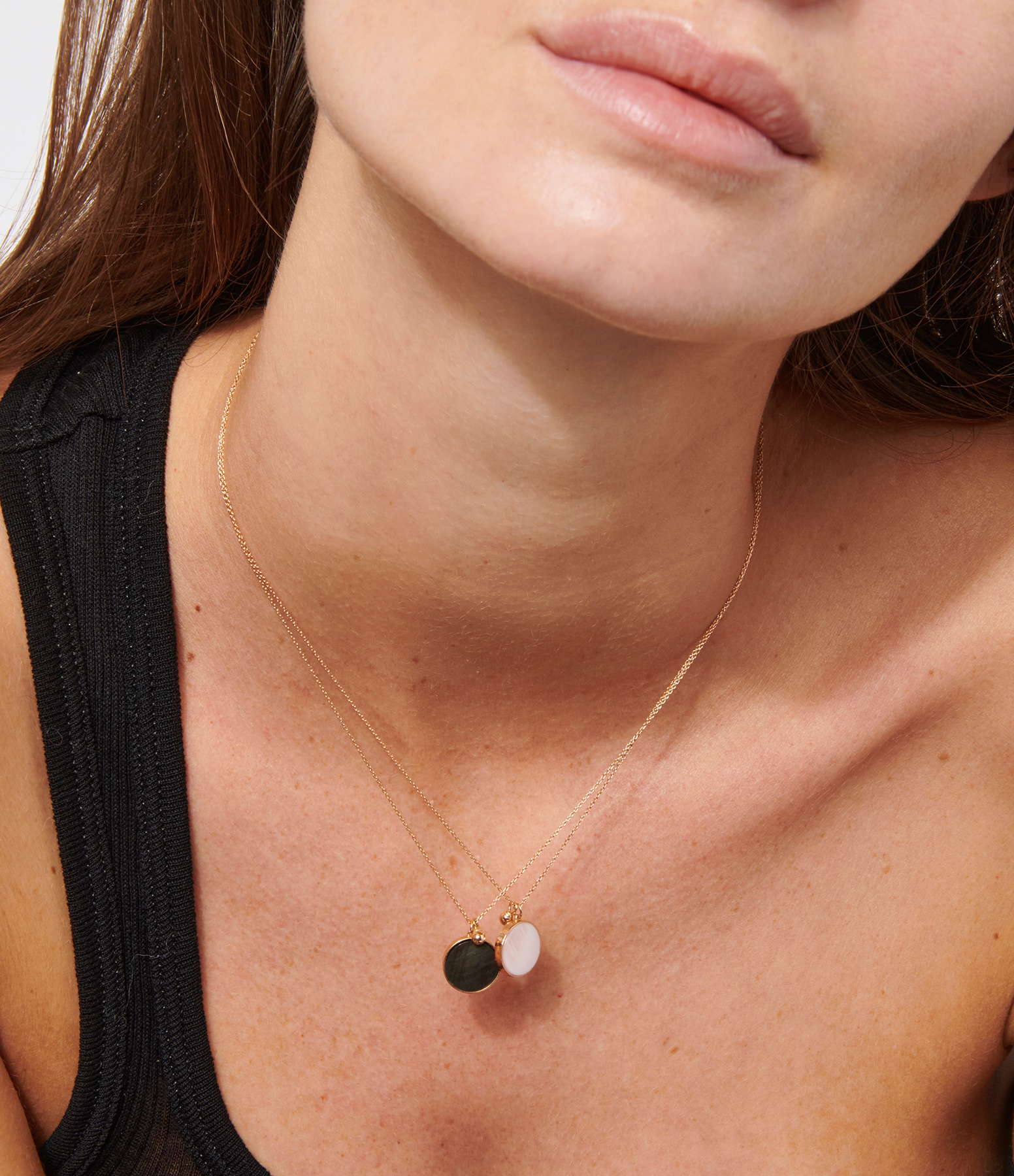 Ever Disc Necklace in Pink Mother-of-Pearl and Rose Gold