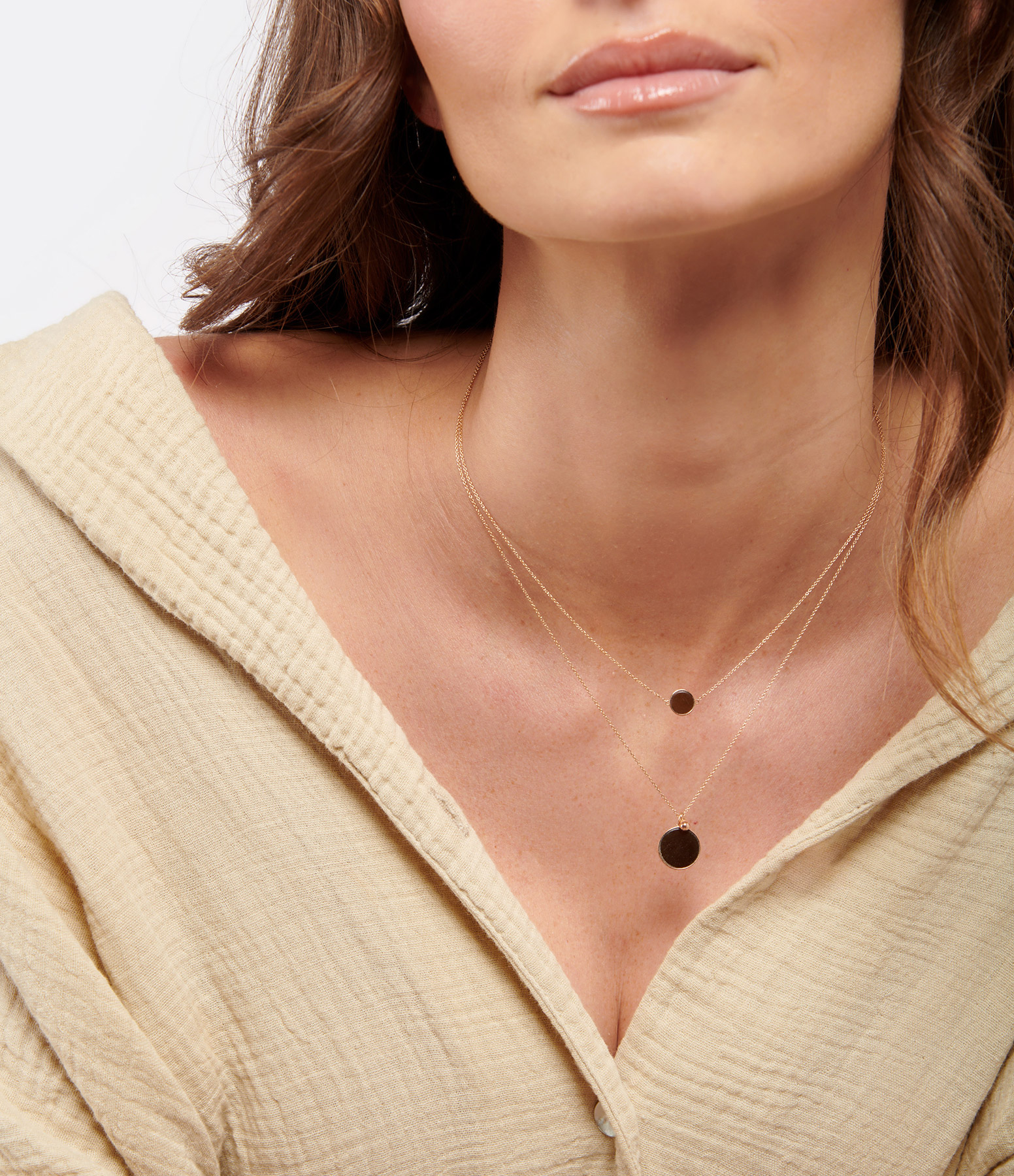Ever Disc Obsidian Rose Gold Necklace