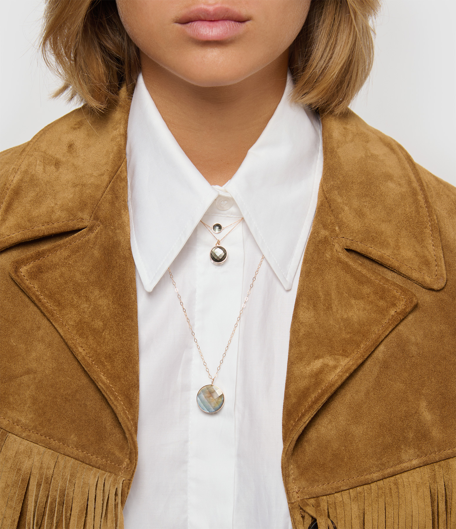 Pixie Ever Disc Necklace – Black Mother-of-Pearl, Rose Gold