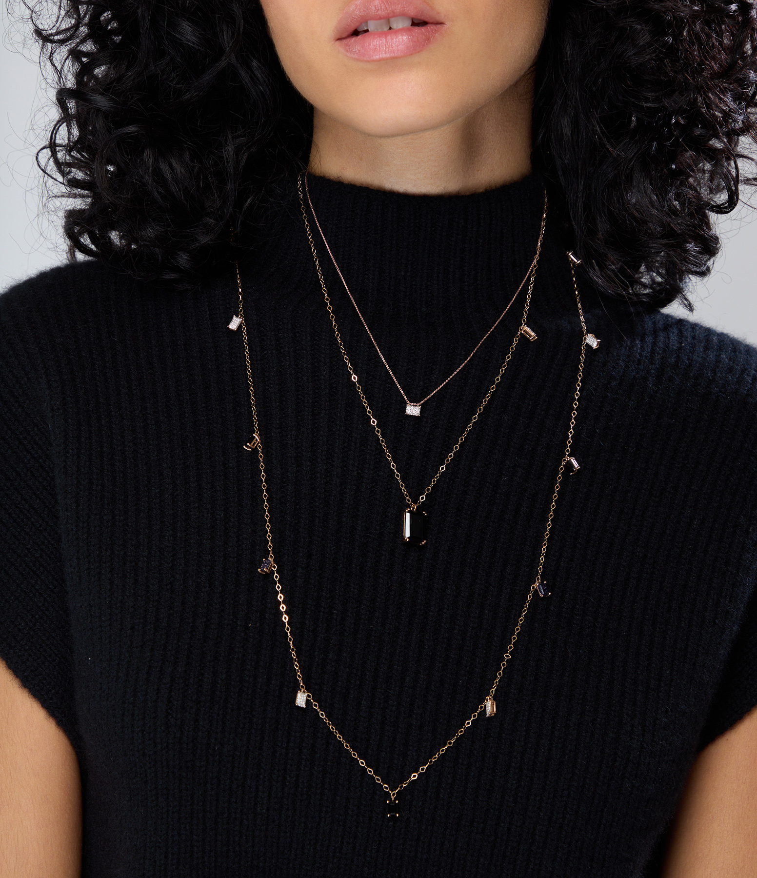 Midnight Mini Diamond Necklace in Rose Gold