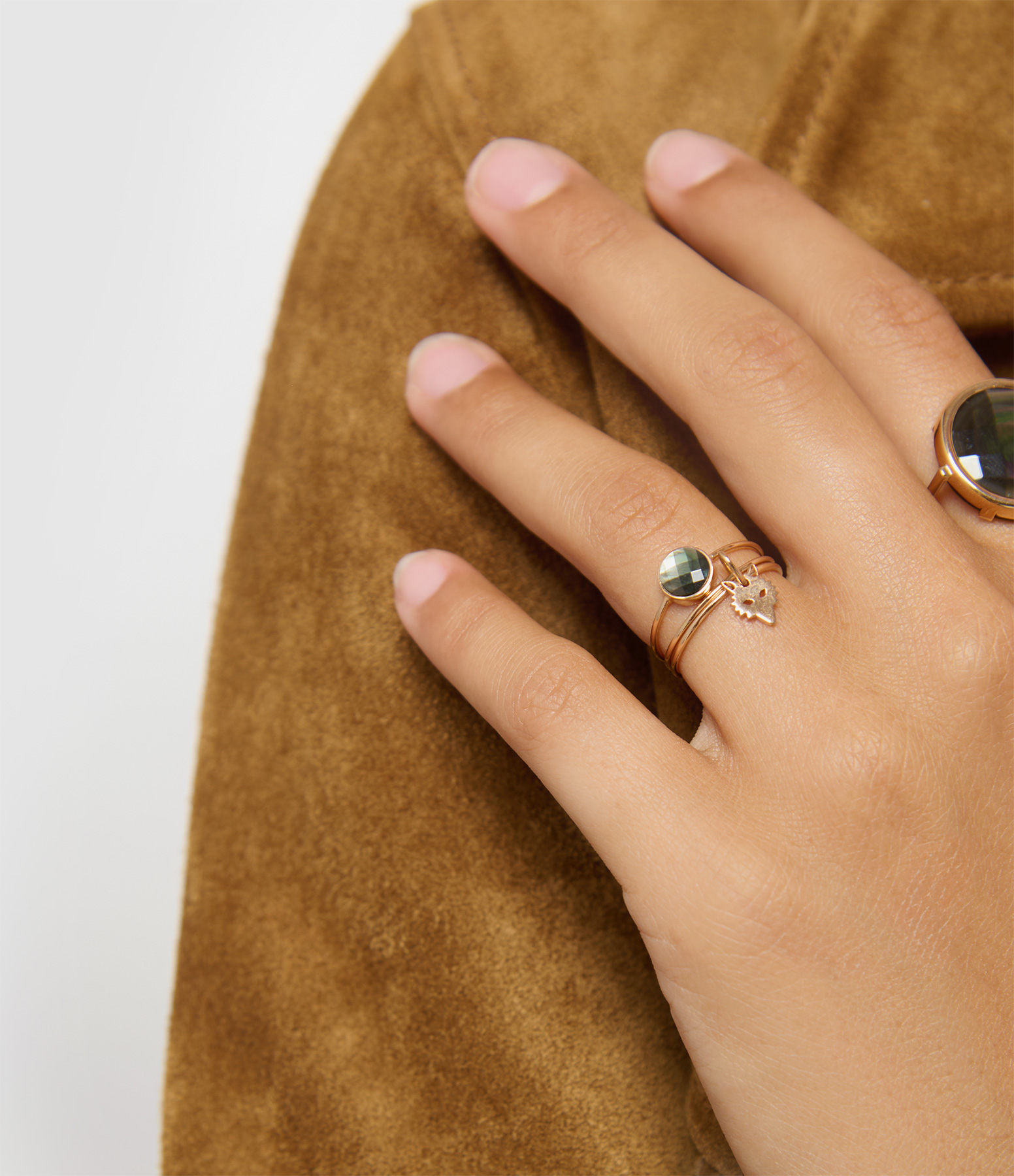 Mini Pixie Ever Disc Ring – Black Mother-of-Pearl, Rose Gold