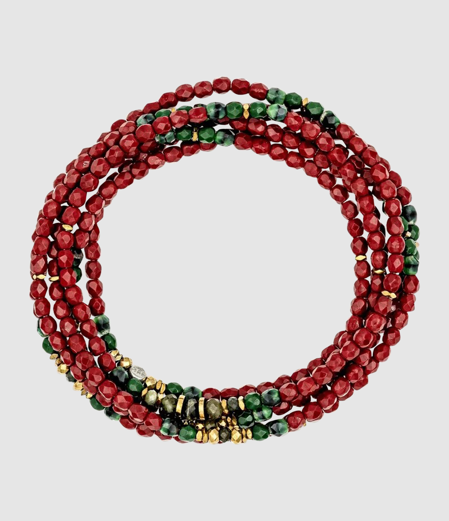 Collier Et Bracelet 6 Tours Glinda Bordeaux