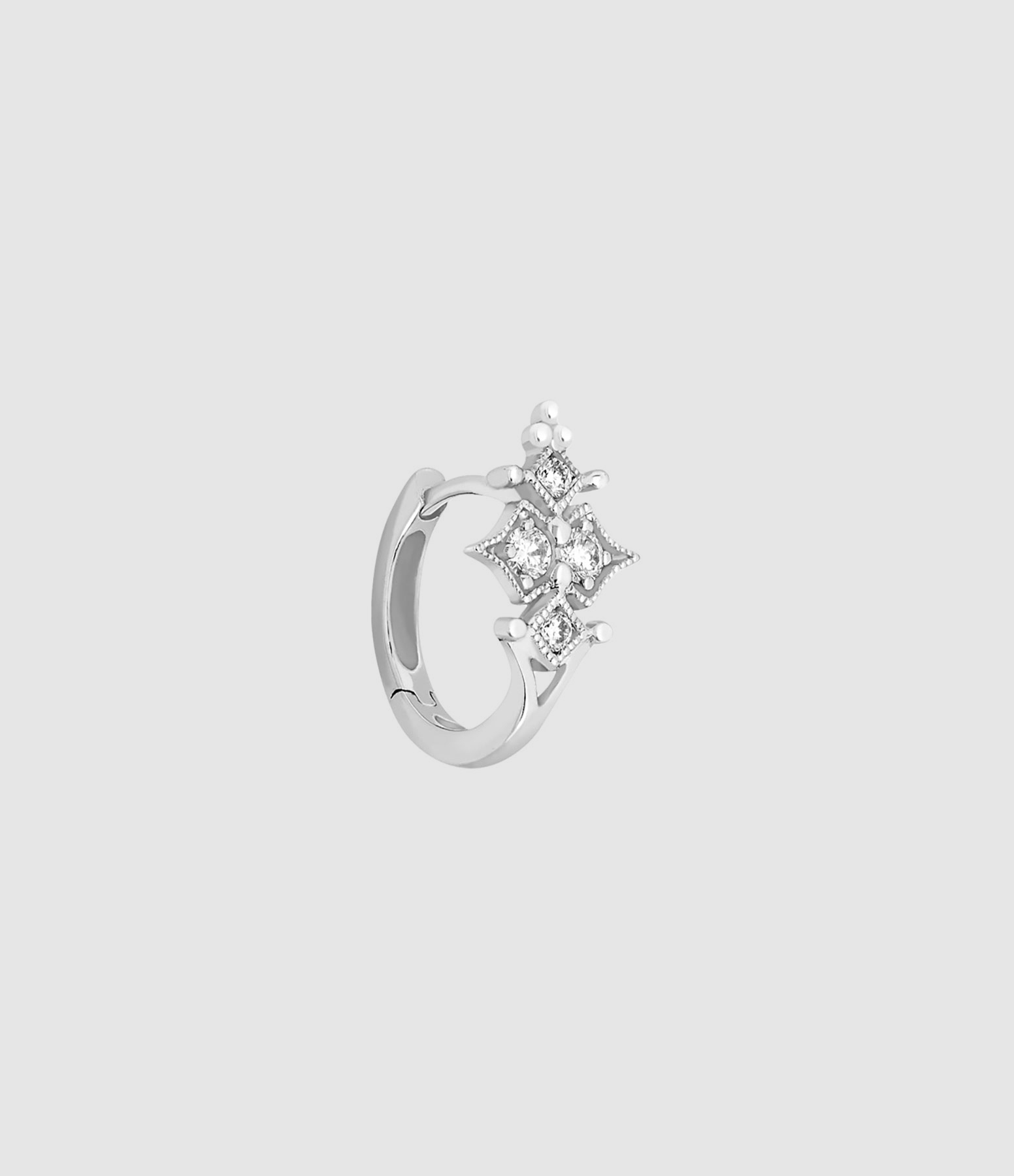 White Gold Glitter Diamond Mini Creole Earring (sold individually)