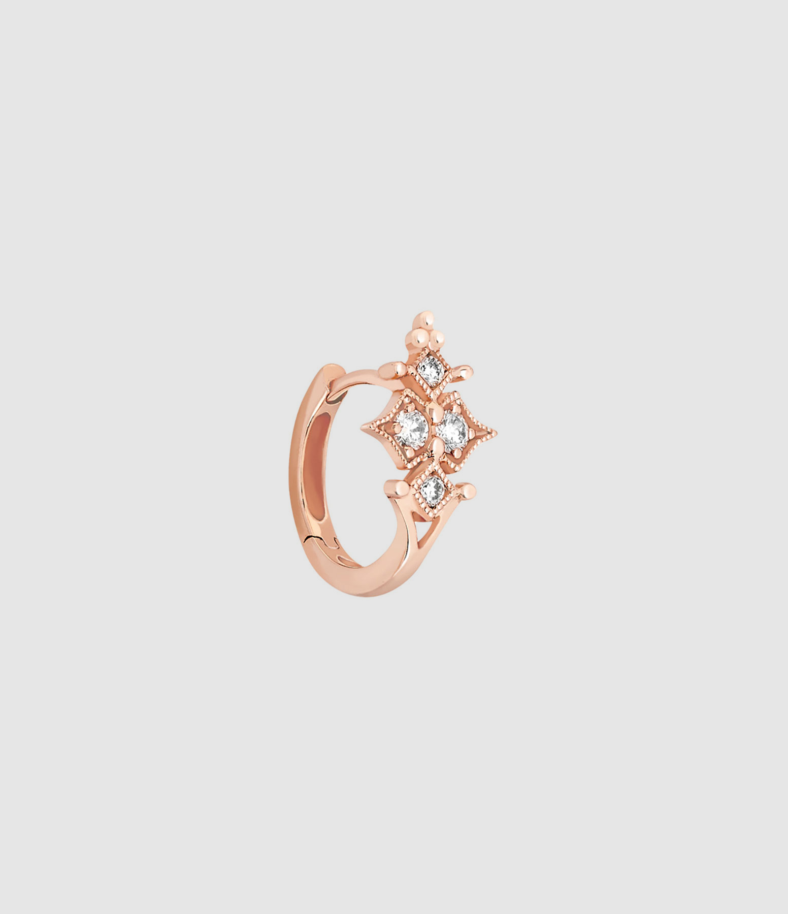 Rose Gold Glitter Diamond Mini Creole Earring (sold individually)