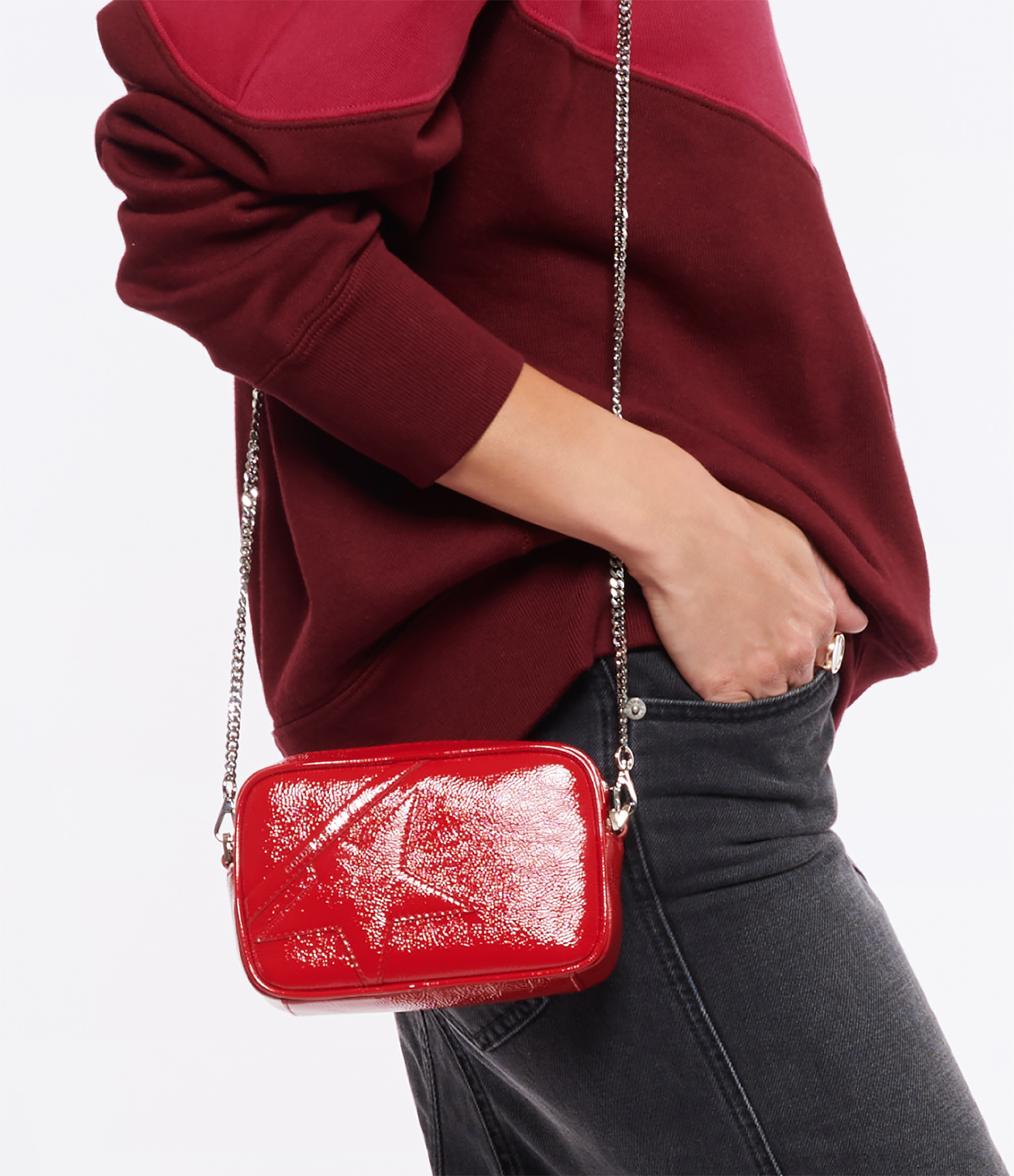 Red Leather Mini Star Bag