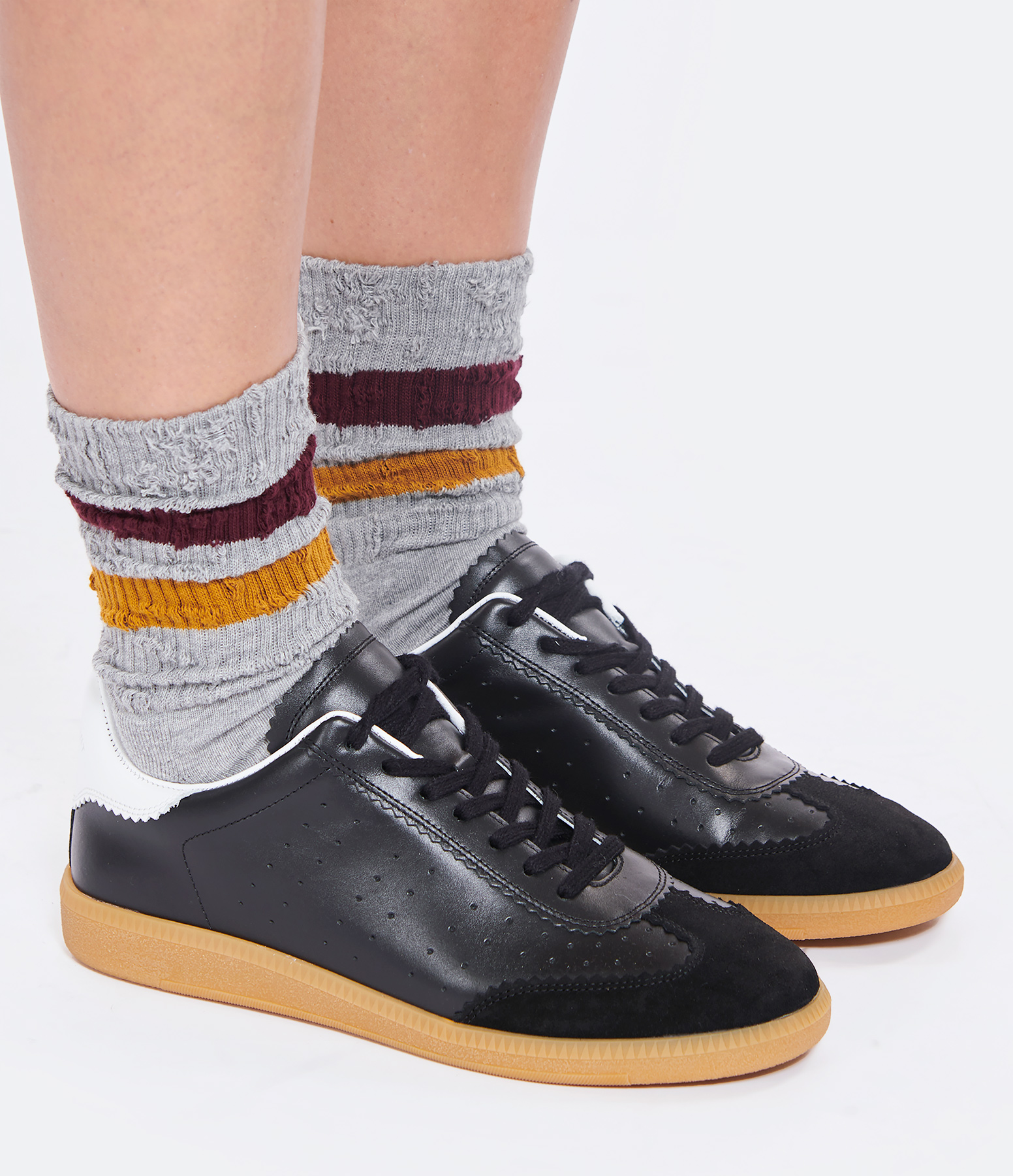 Journey Unisex Striped Cotton Socks – Grey, Bordeaux, Ochre