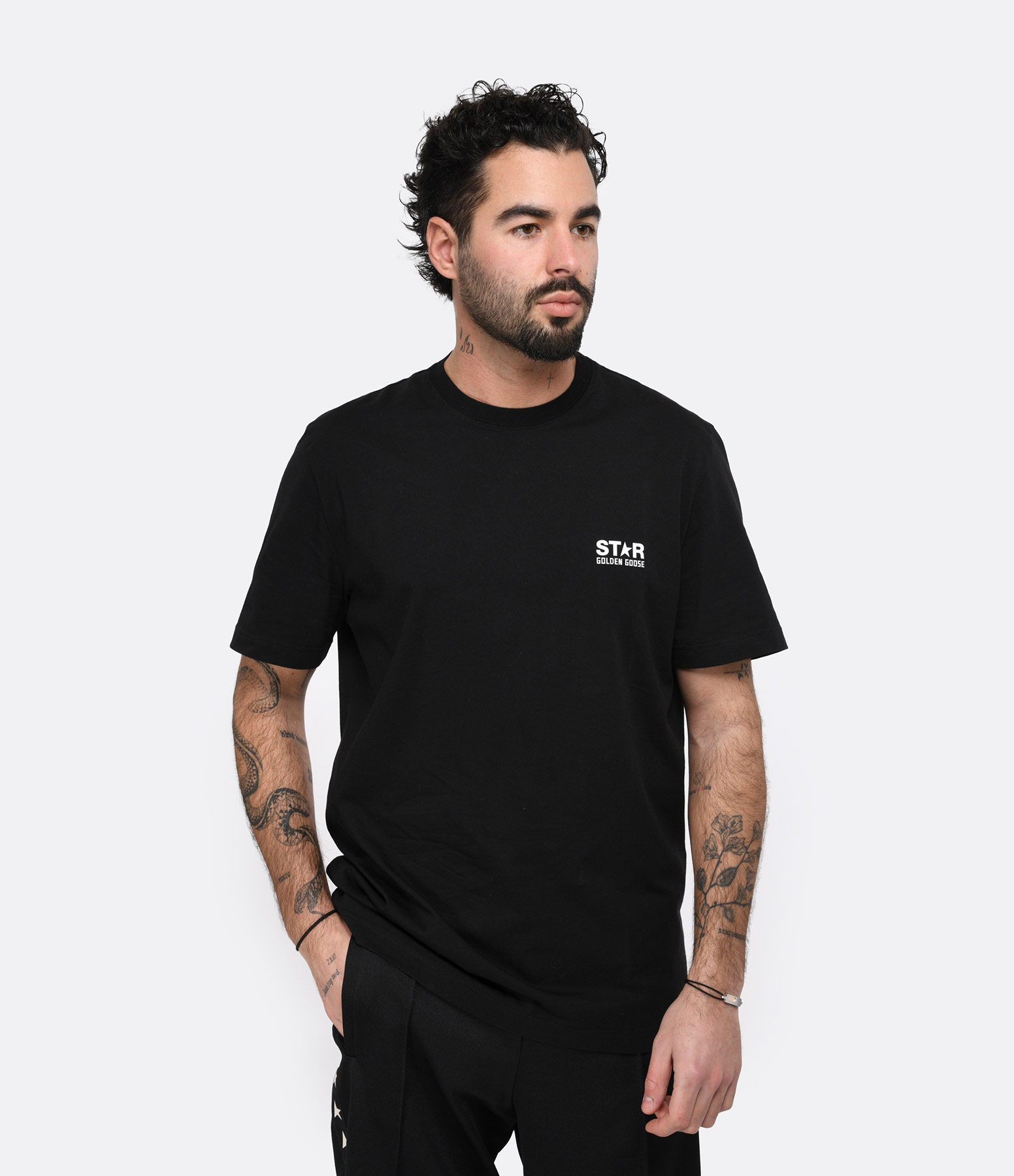 Big Star Men’s Black and White Cotton T-shirt