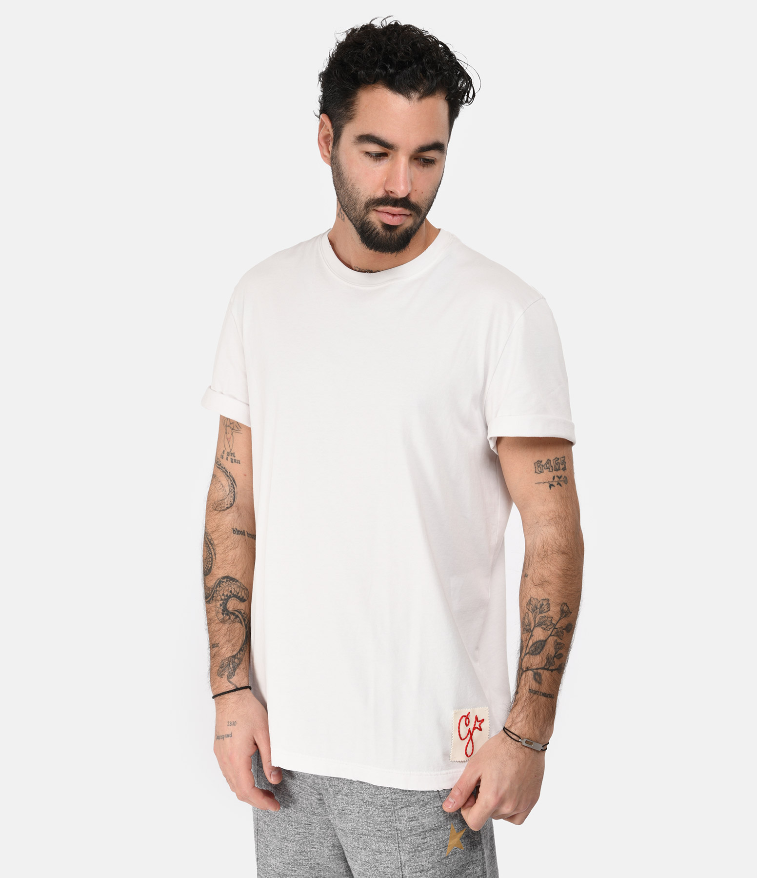 Men’s Golden White Vintage Cotton T-shirt
