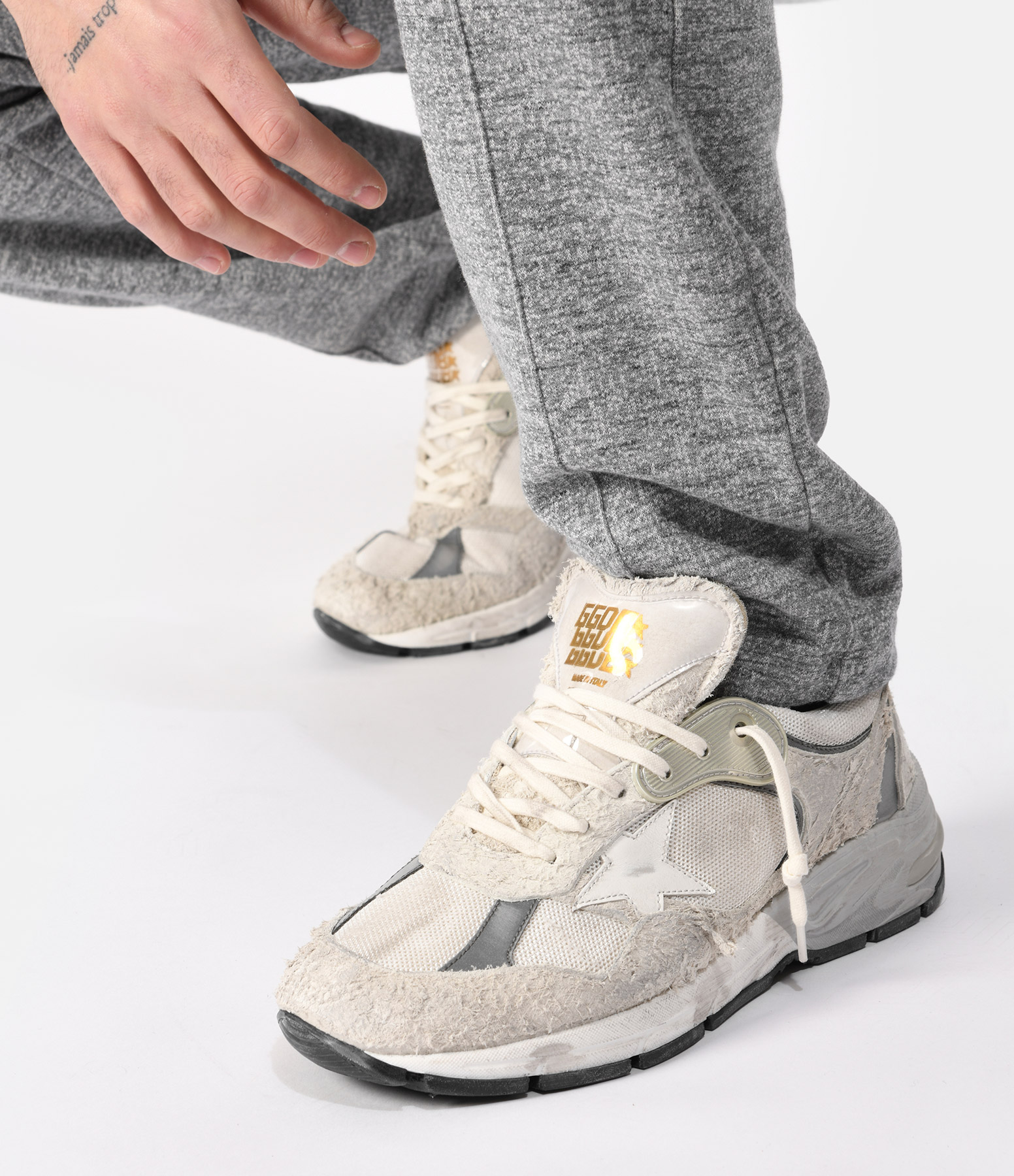 Men’s Running Dad Trainers – White/Silver
