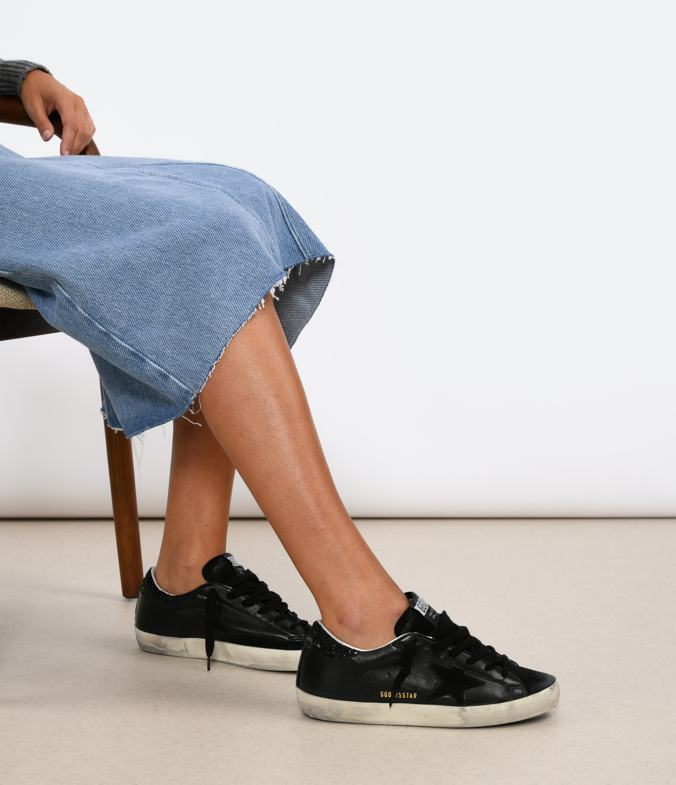 Black Glitter Star Super-Star Trainers