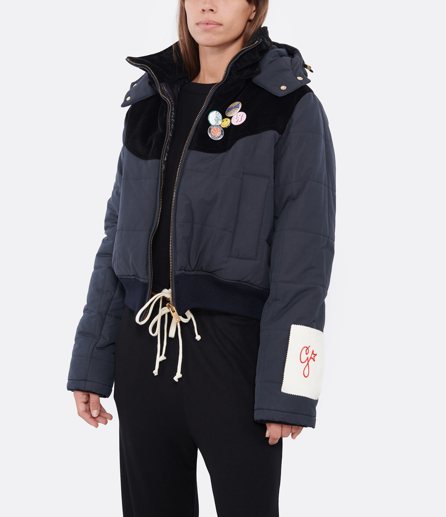 Women’s Dark Blue and Black Corduroy Jacket