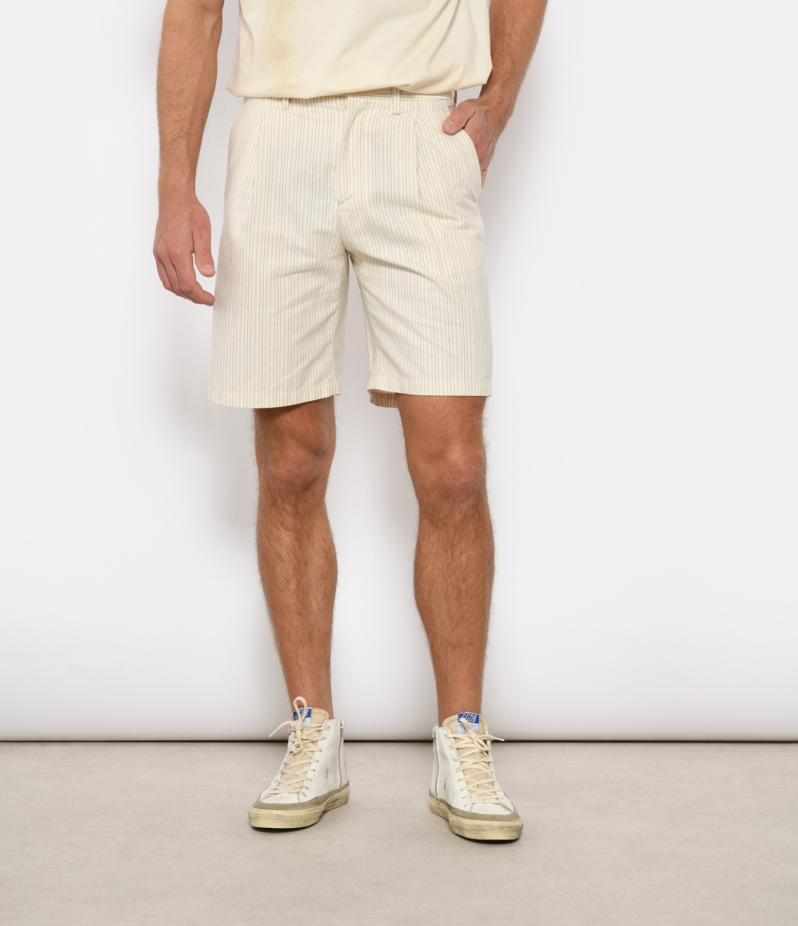 Men’s Journey Shorts – Ecru with Gold Eclipse