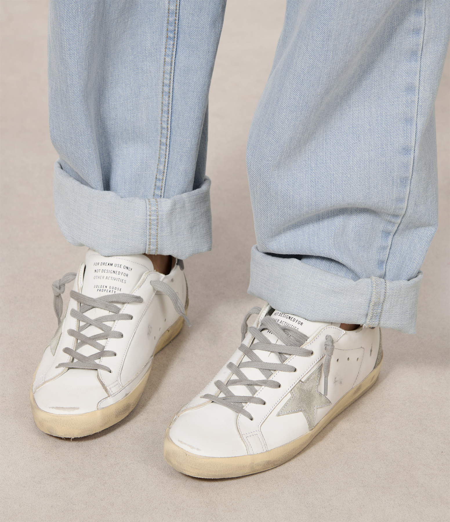White Leather Super-Star Trainers
