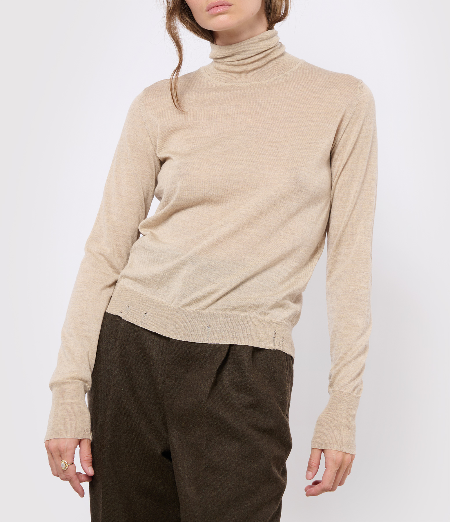 Golden Beige Wool Jumper