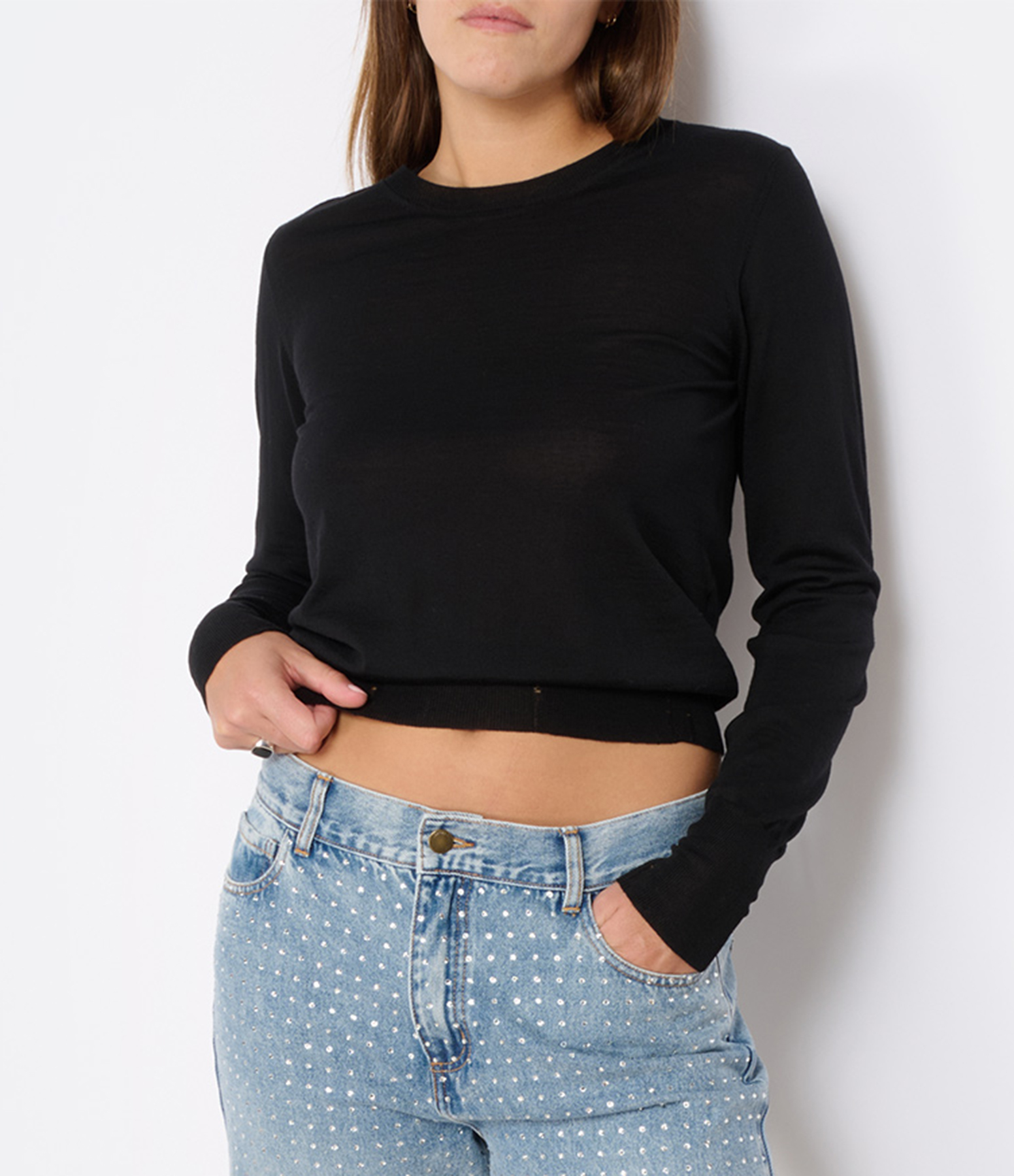 Black Golden Wool Jumper