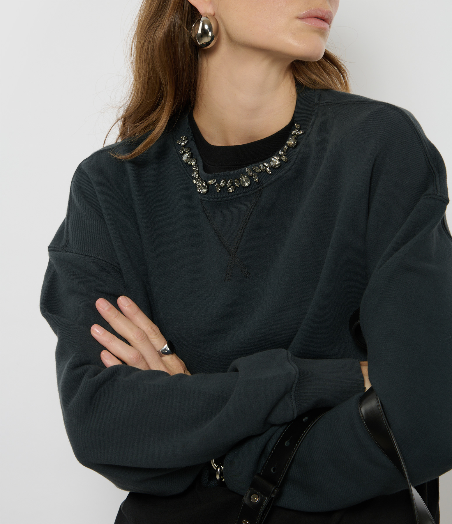Women’s Golden Washed Black Sweatshirt