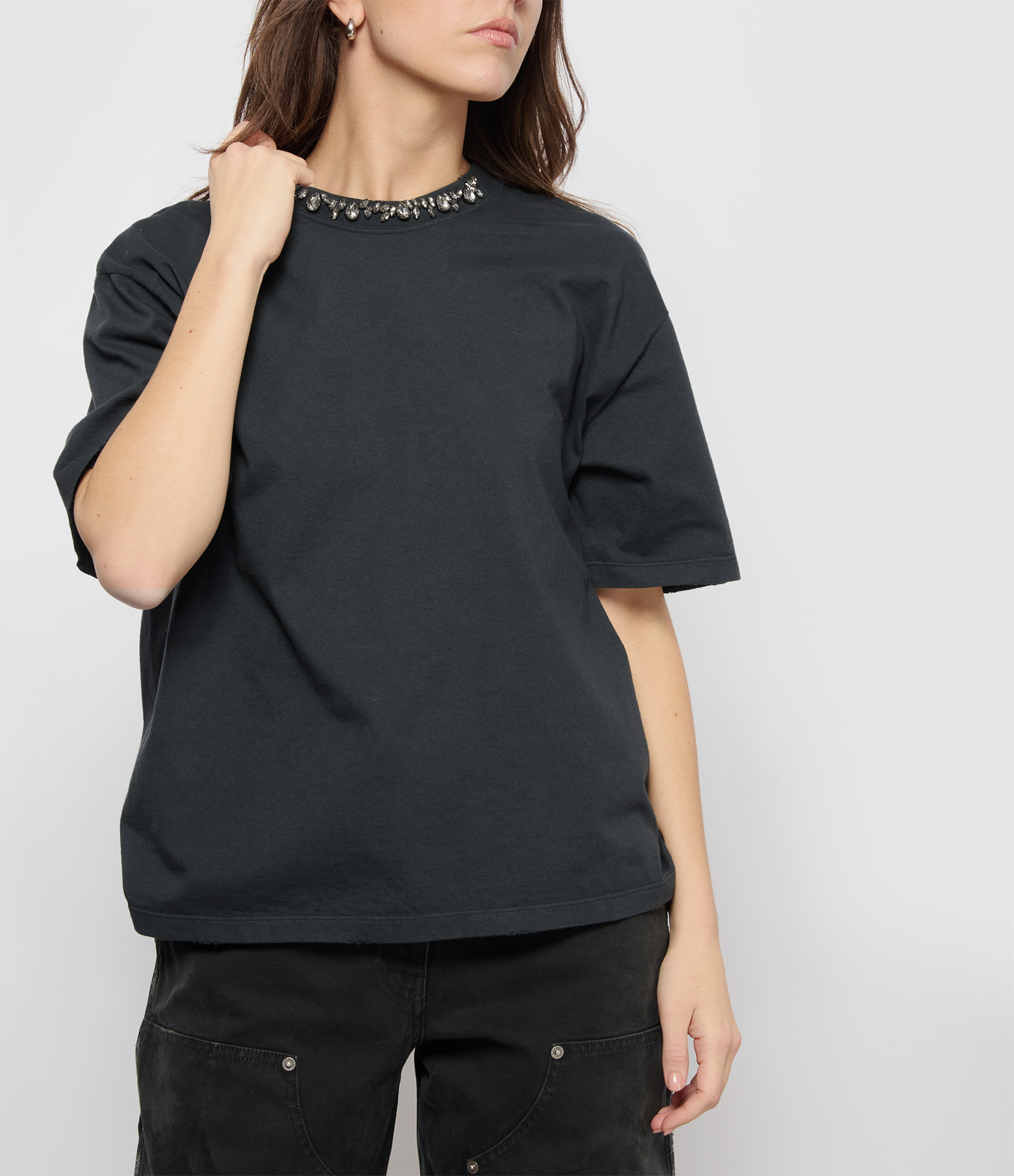Women’s Golden Washed Black T-shirt