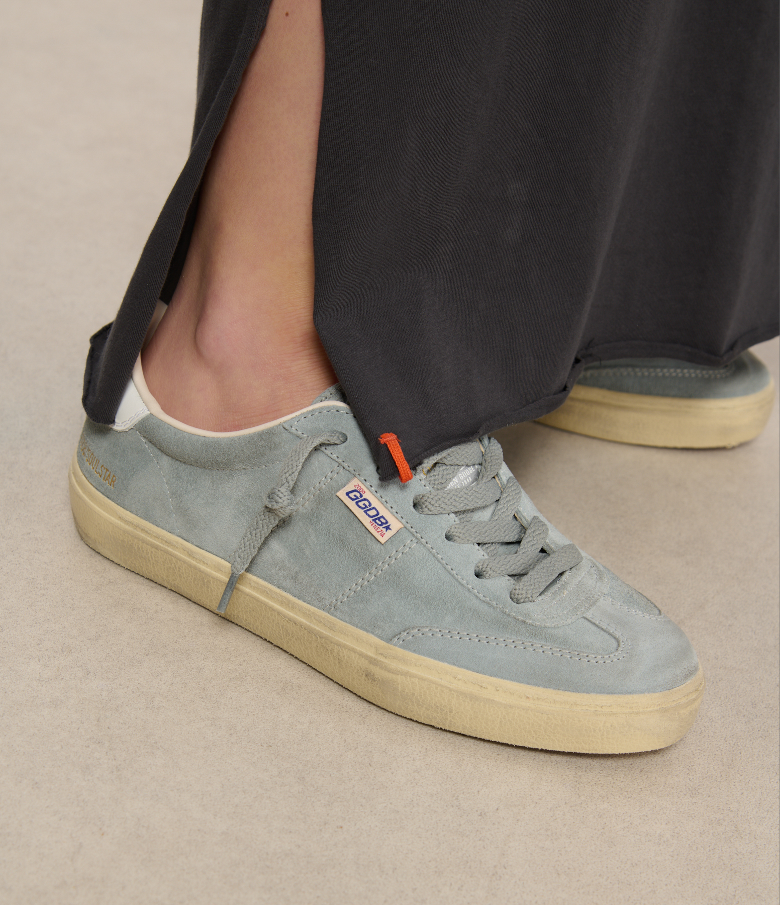 Soul Star Grey and White Leather Trainers