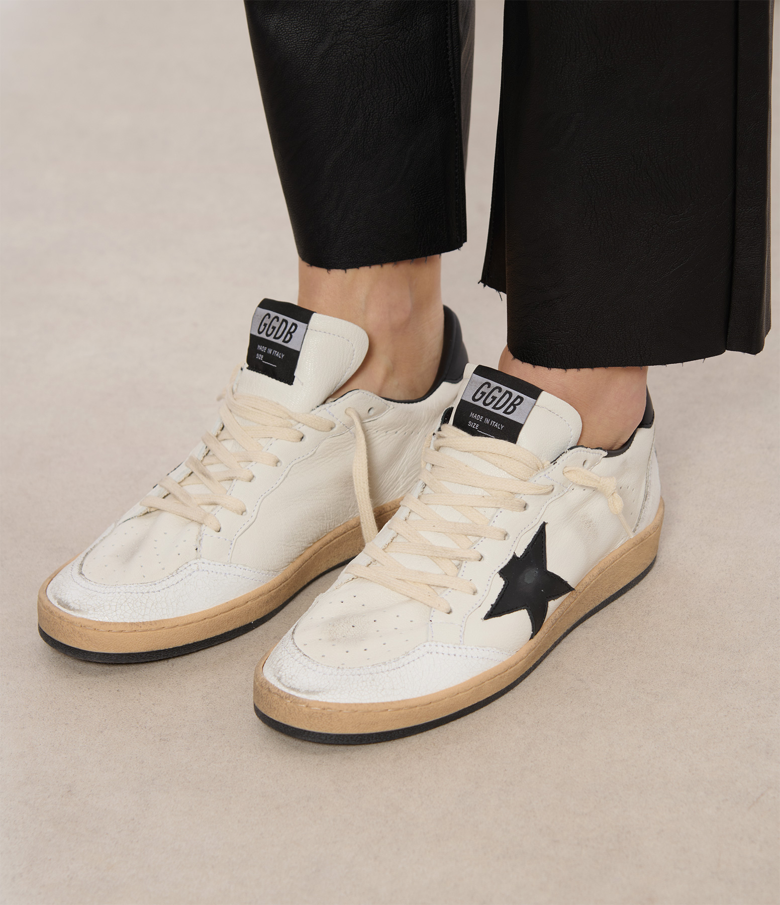 Ball Star White and Black Trainers