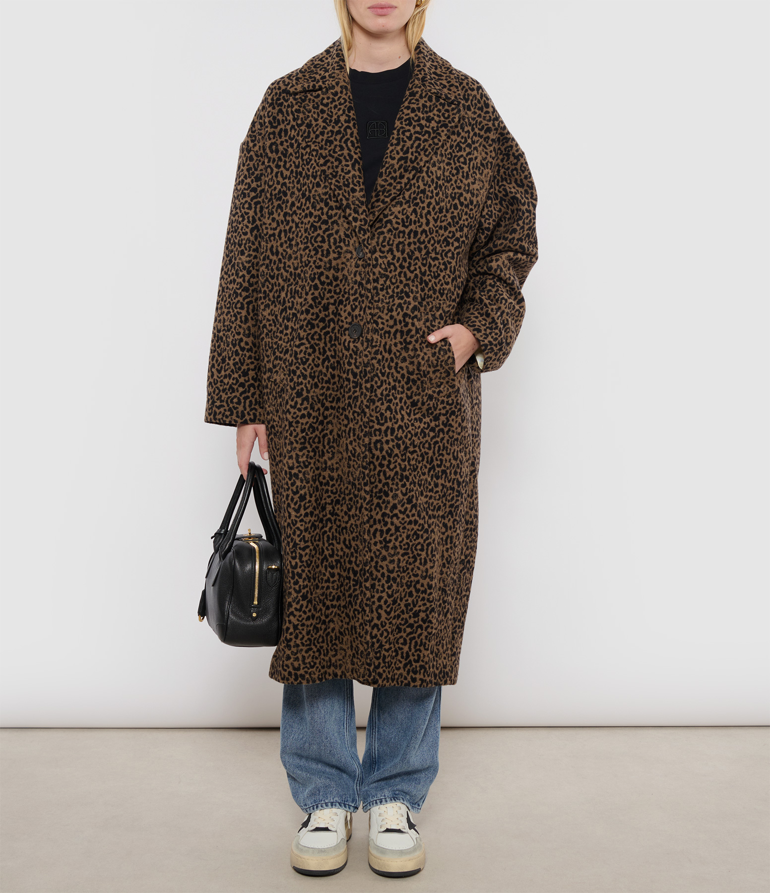 Long Leopard-Print Coat
