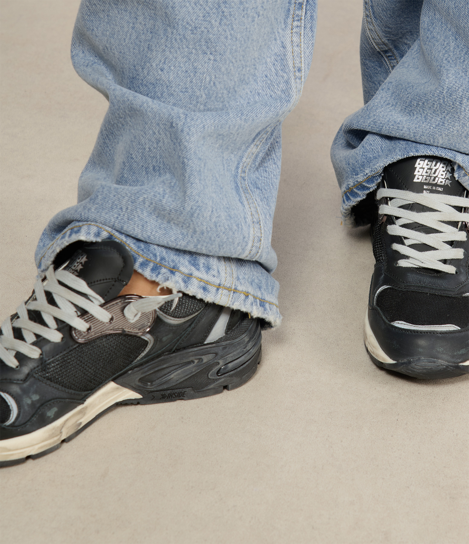 Dad Running Trainers – Black and Dark Grey