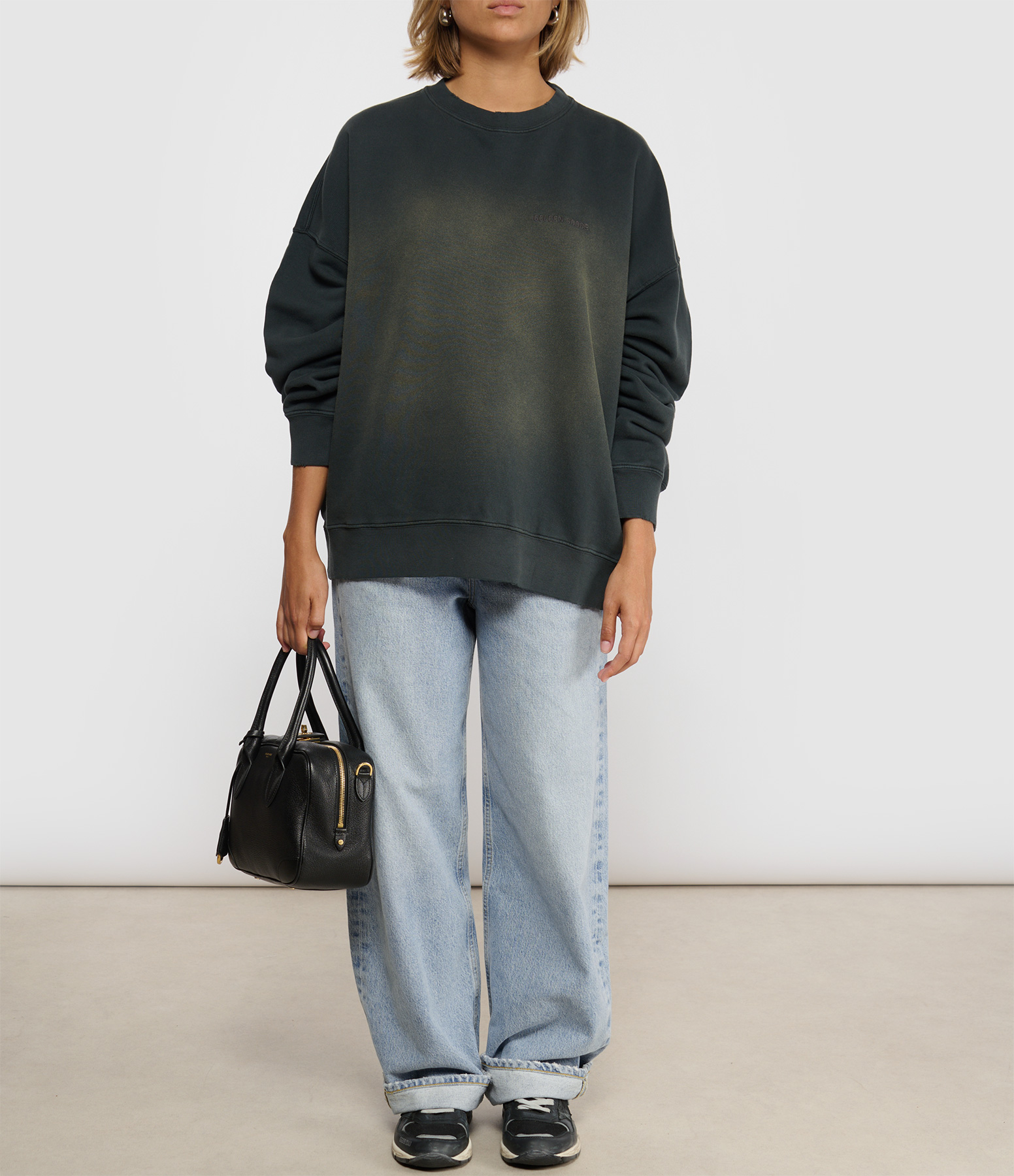 Bleached Washed Black Sweatshirt