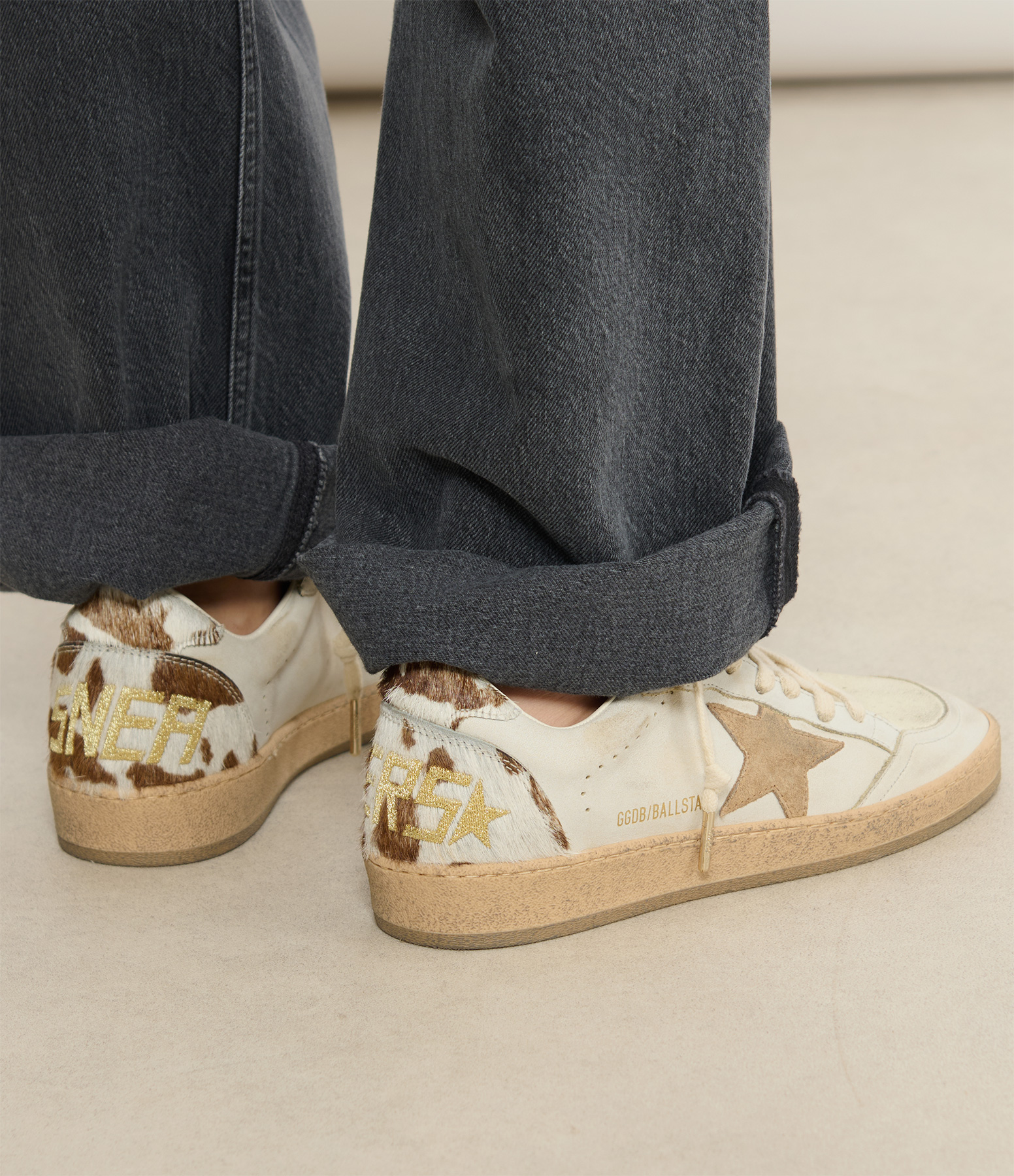 Ball Star White Eggnog Caramel White Brown Cow trainers