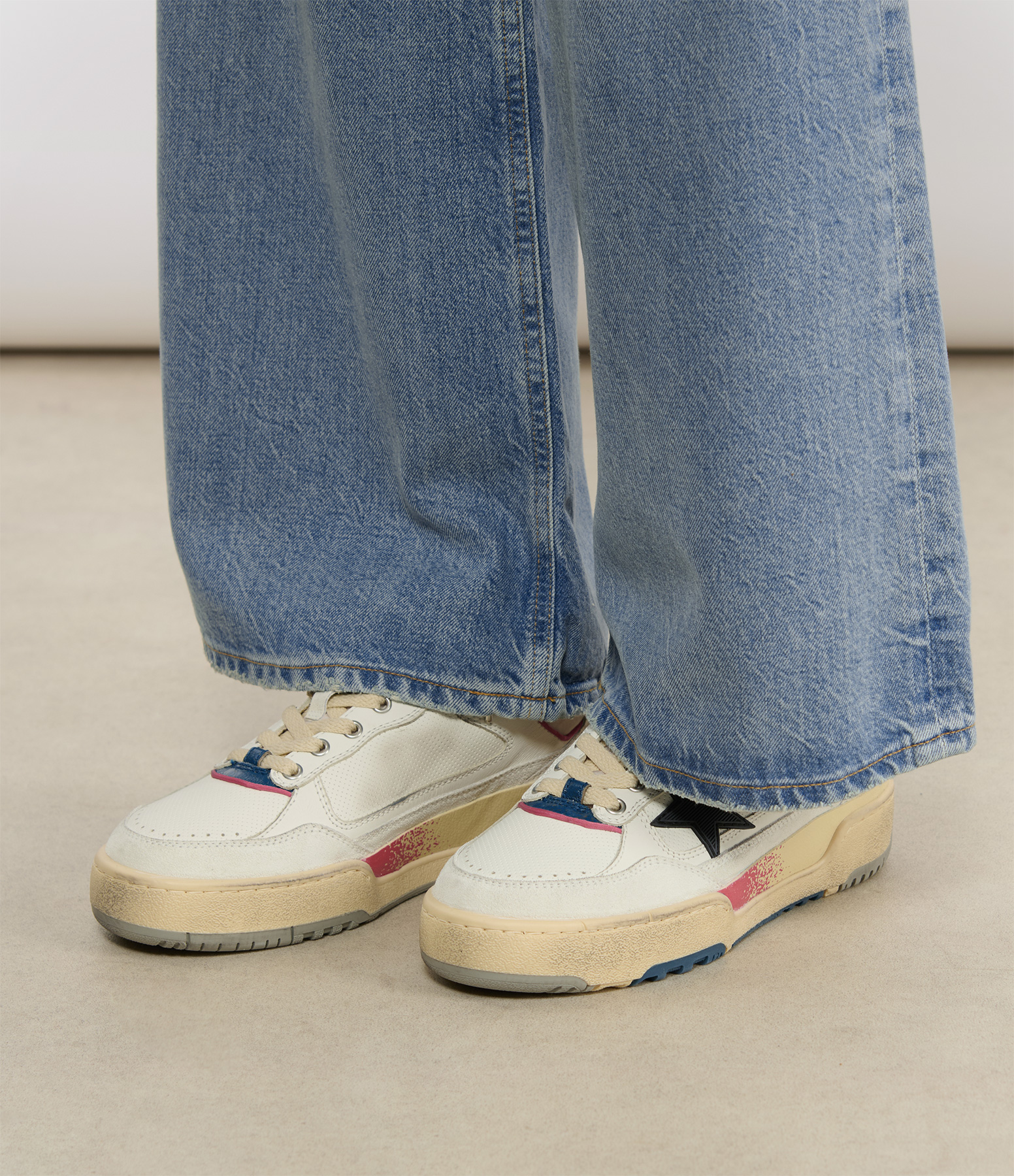 Forty2 trainers in White, Ottanio, Black and Mineral Red