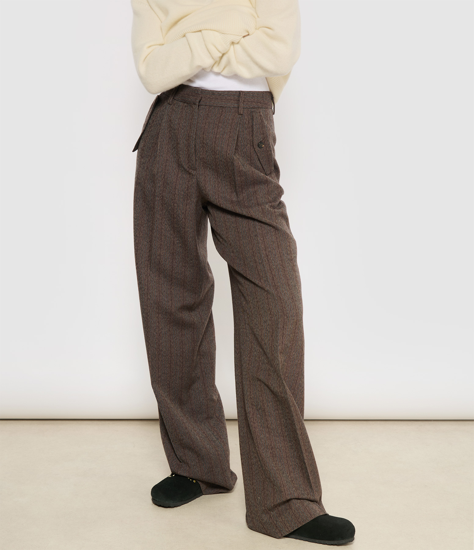 Cocoa Brown Turquoise Trousers