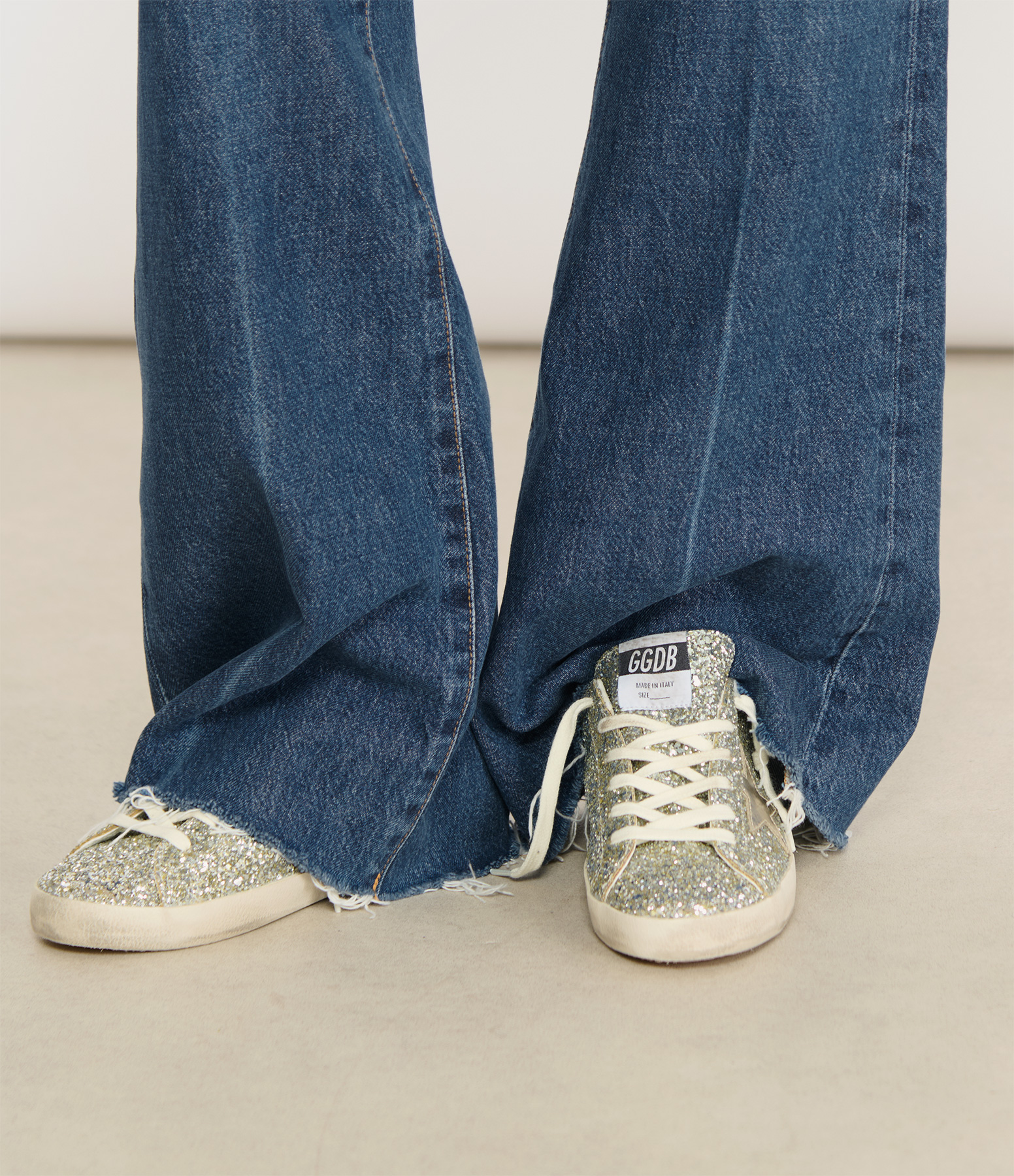 Super Star Glitter Platinum Green trainers