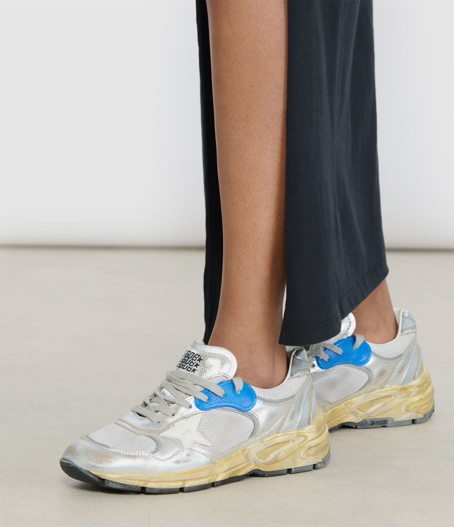 Dad Silver/White Running Trainers