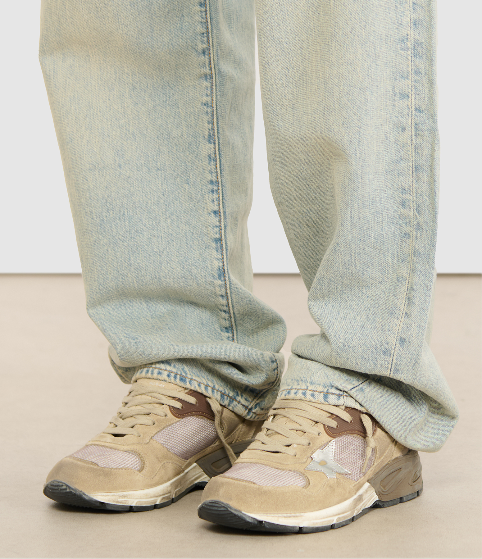 Dad Running Trainers – Beige/Silver