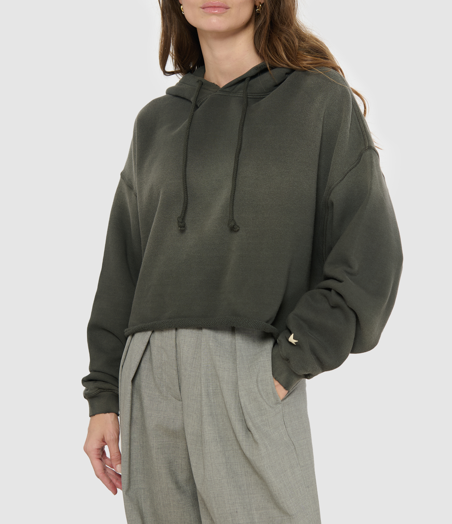 Oversized Crop Sweatshirt in Charcoal